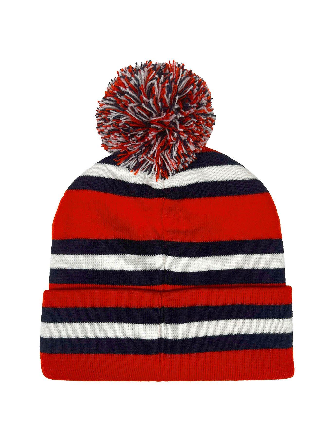 University of Illinois Block Stripes Knit Pom Beanie, , alternate