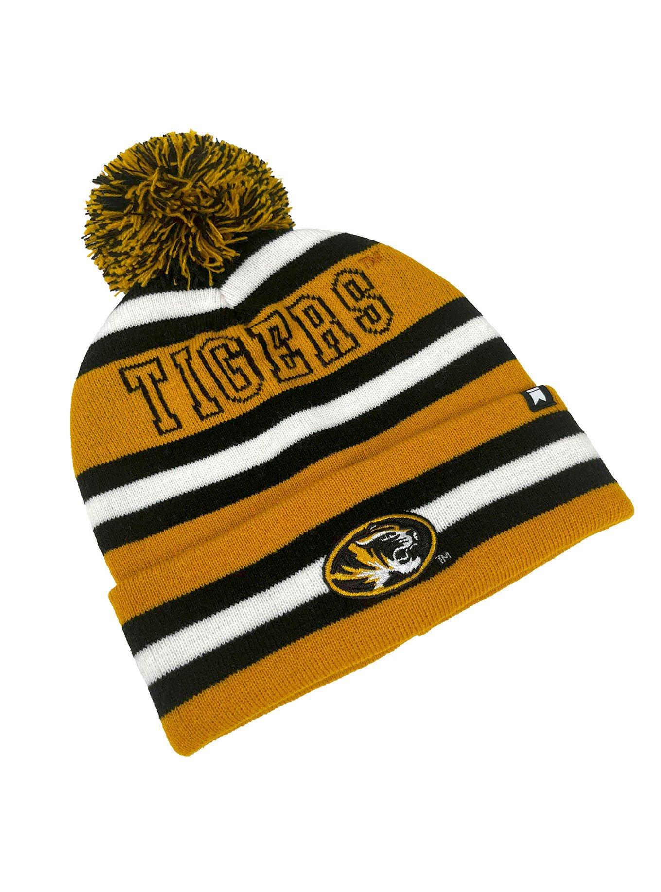 University of Missouri Block Stripes Knit Pom Beanie, , alternate