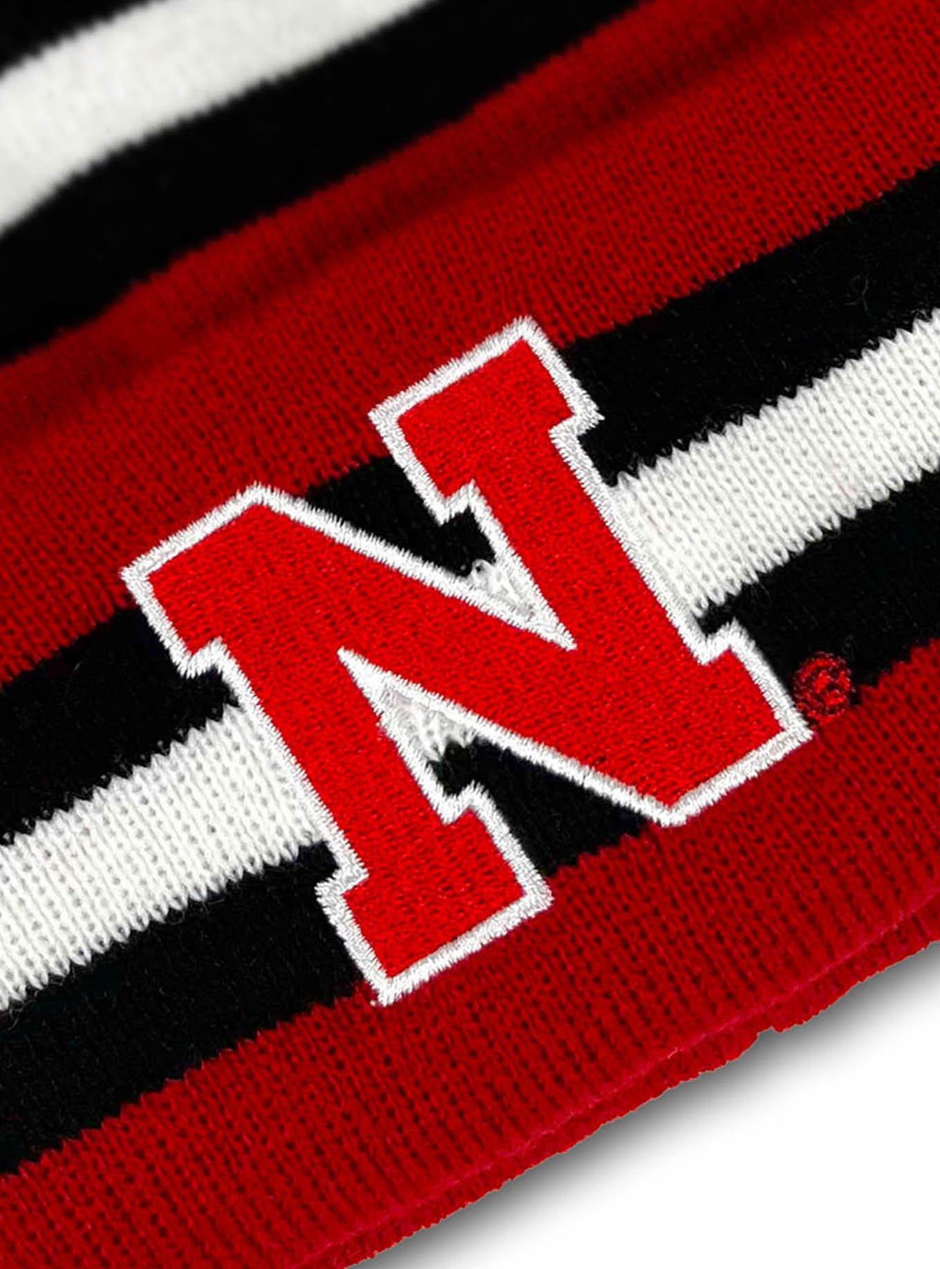 University of Nebraska Block Stripes Knit Pom Beanie, , hi-res