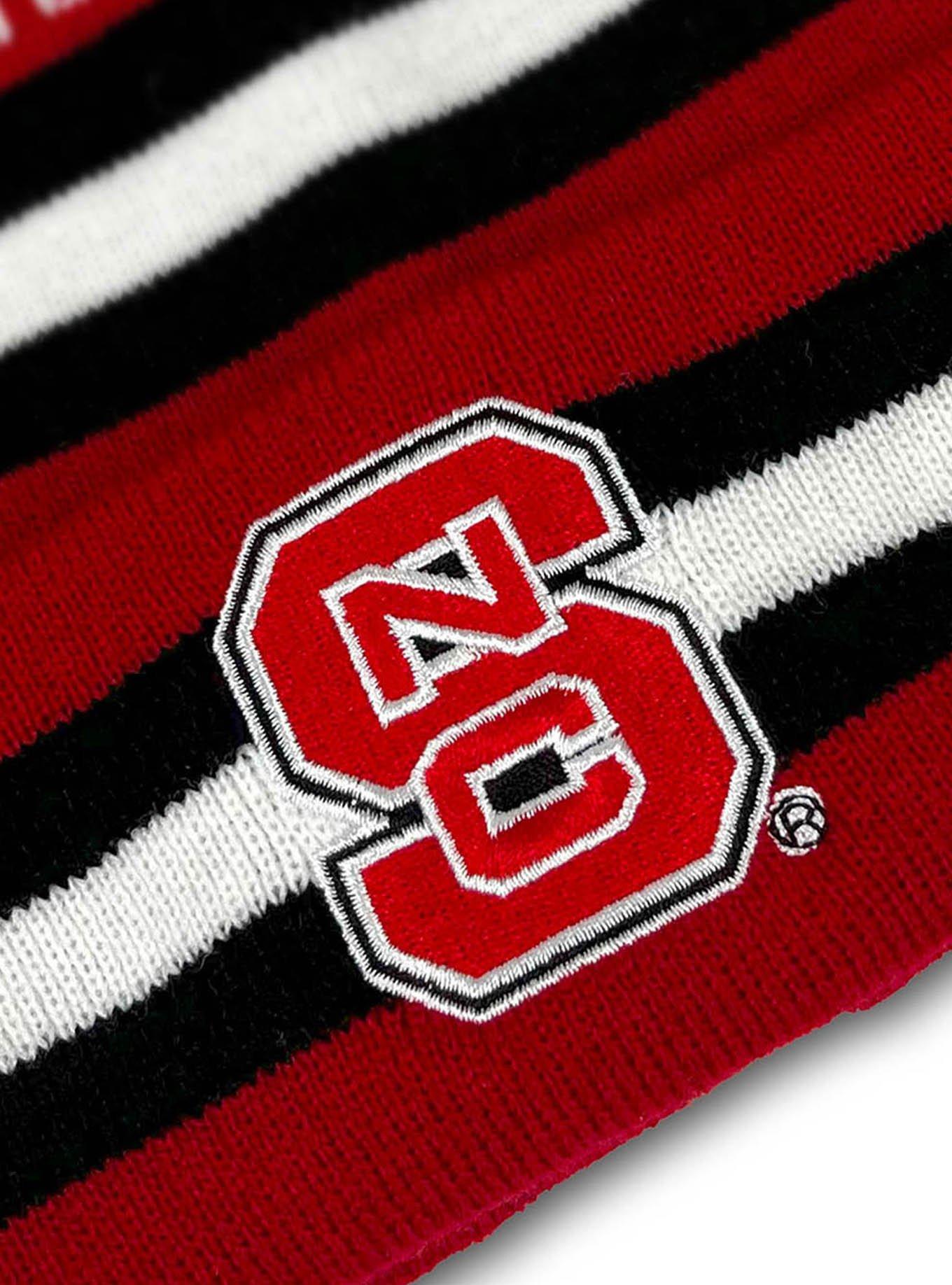 North Carolina State University Block Stripes Knit Pom Beanie, , hi-res