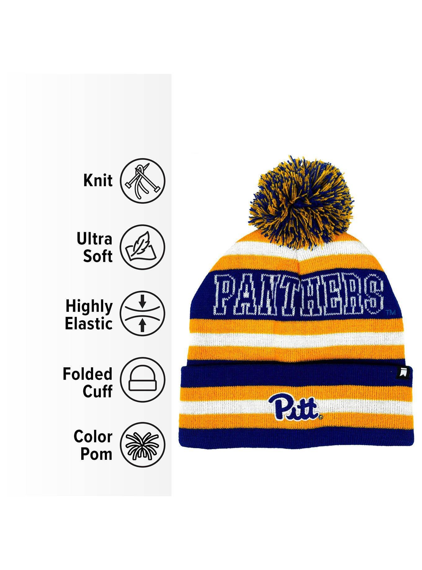 University of Pittsburgh Block Stripes Knit Pom Beanie