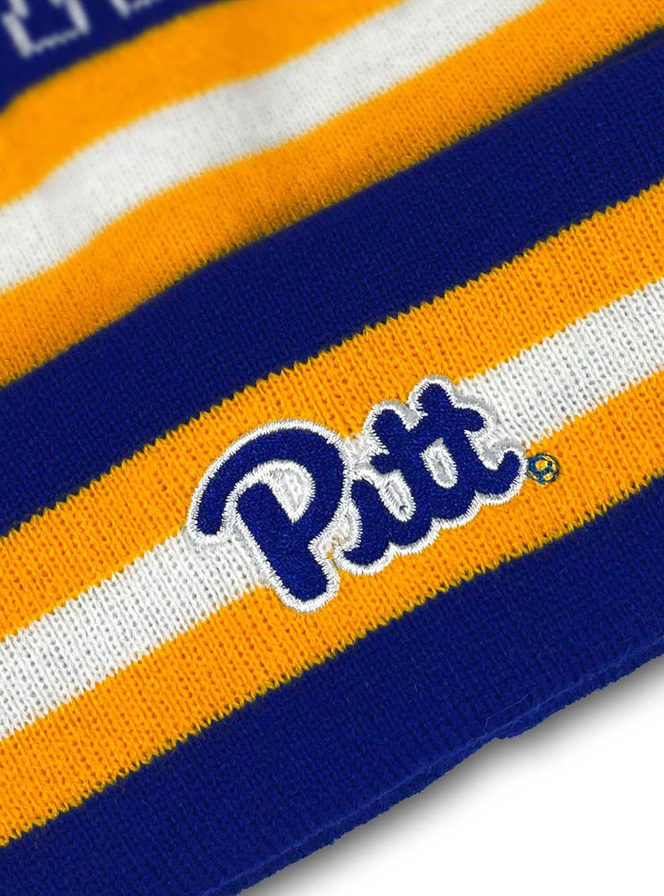 University of Pittsburgh Block Stripes Knit Pom Beanie, , alternate