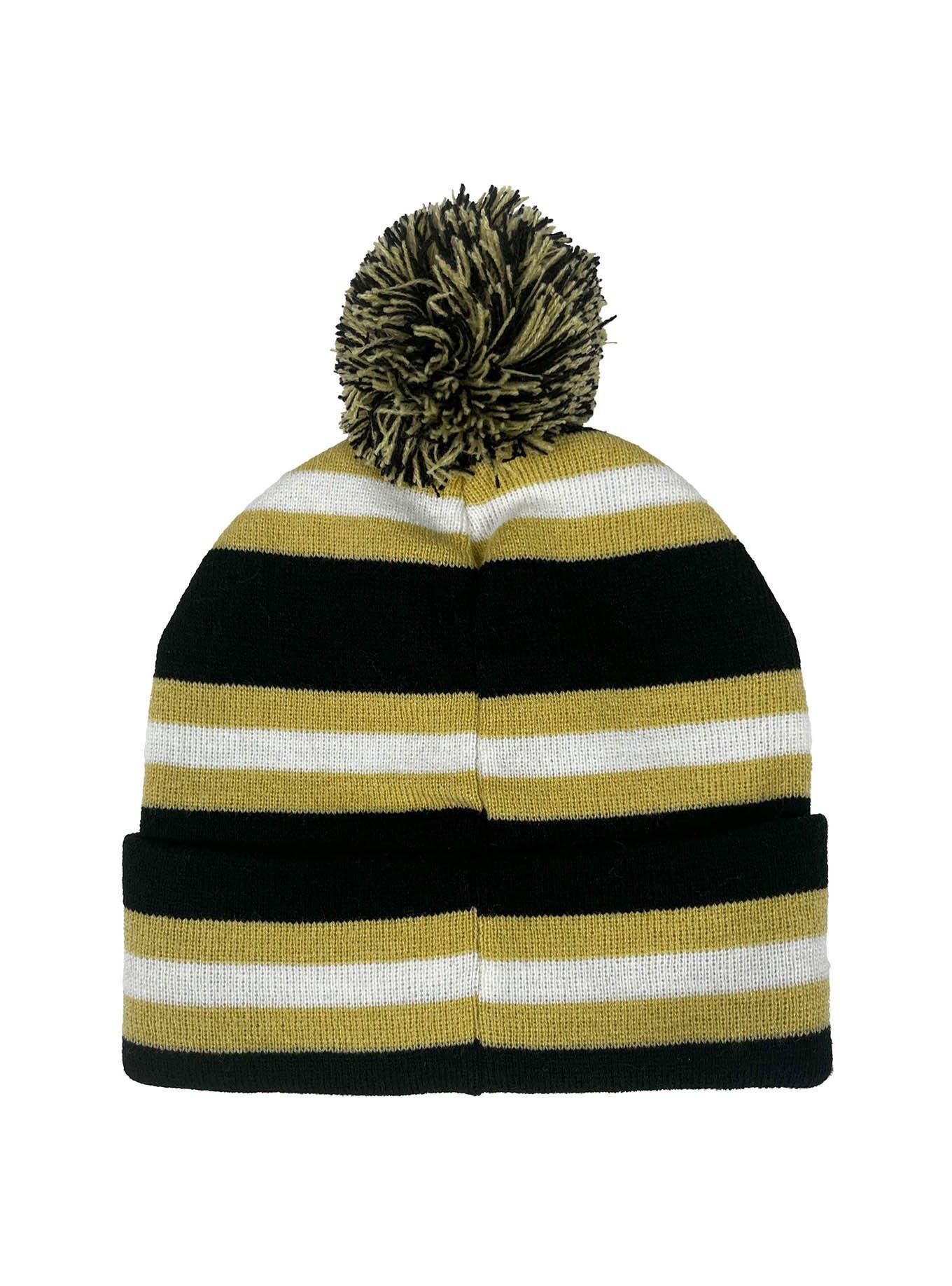 Purdue University Block Stripes Knit Pom Beanie, , alternate