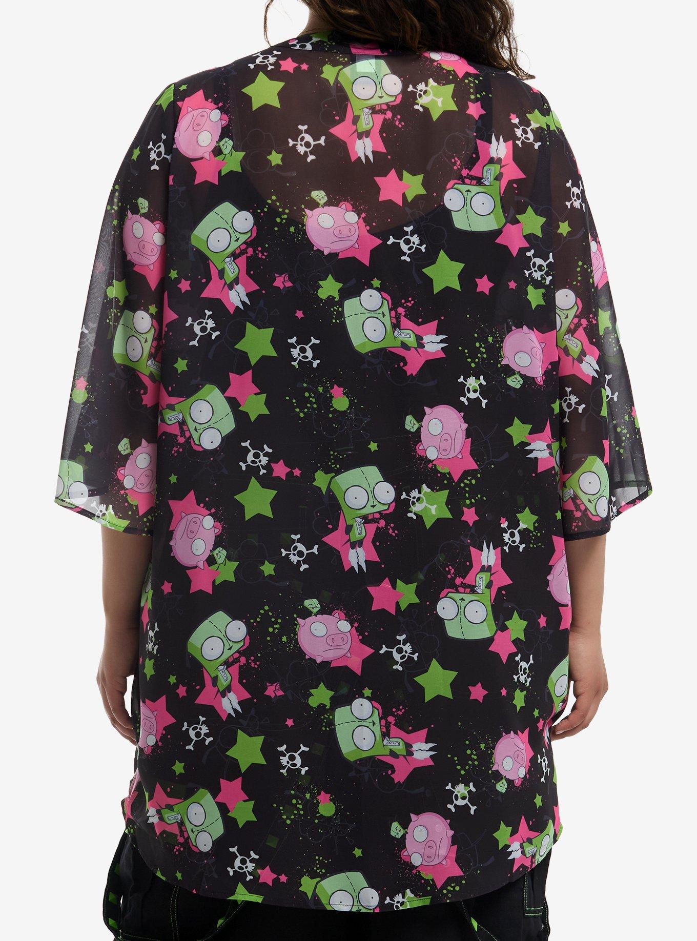 Invader Zim GIR Stars Girls Duster Plus Size, MULTI, alternate