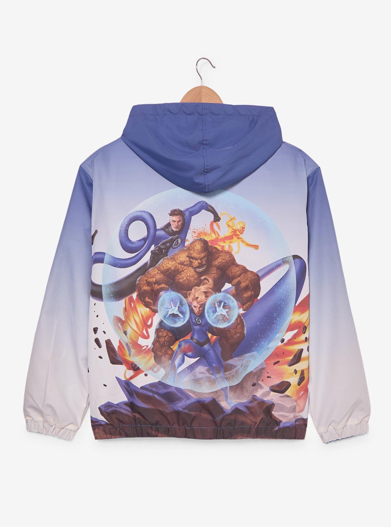 Magic: The Gathering x Marvel The Fantastic Four Reversible Windbreaker - BoxLunch Exclusive, BLUE, alternate - view 4