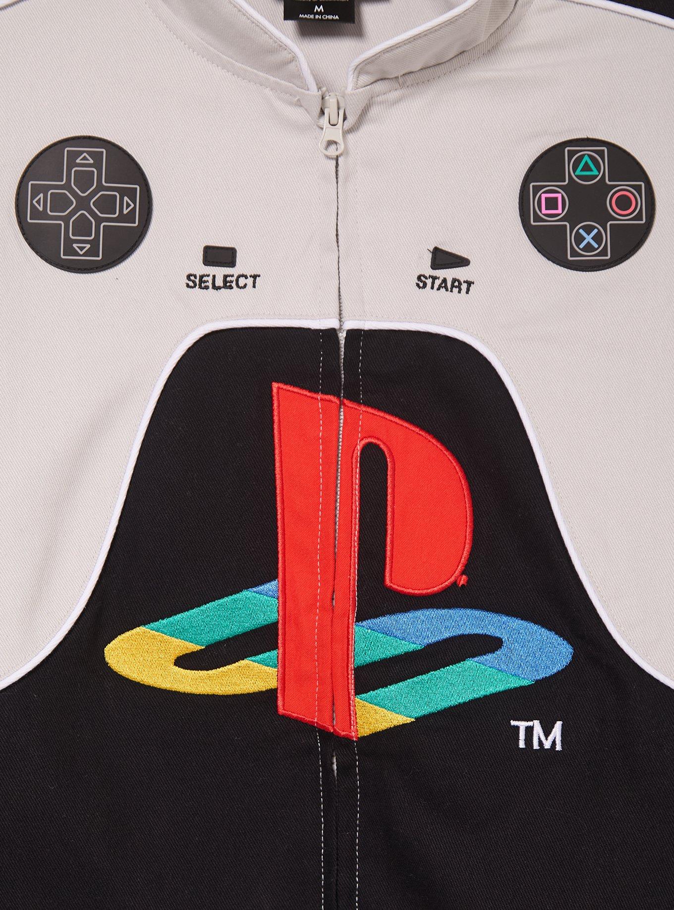 PlayStation Logo Moto Jacket - BoxLunch Exclusive, GREY, alternate - view 3