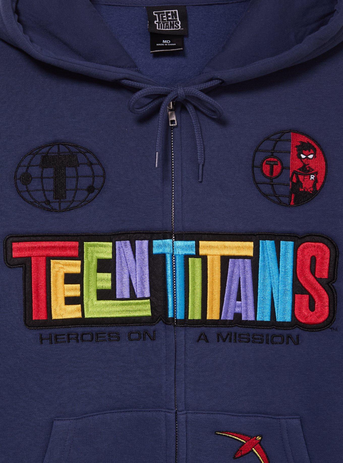 DC Comics Teen Titans Logo Zippered Hoodie - BoxLunch Exclusive
