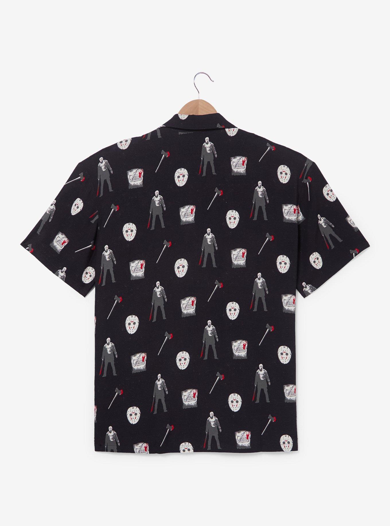 Friday the 13th Allover Print Woven Button-Up &mdash; BoxLunch Exclusive, , hi-res