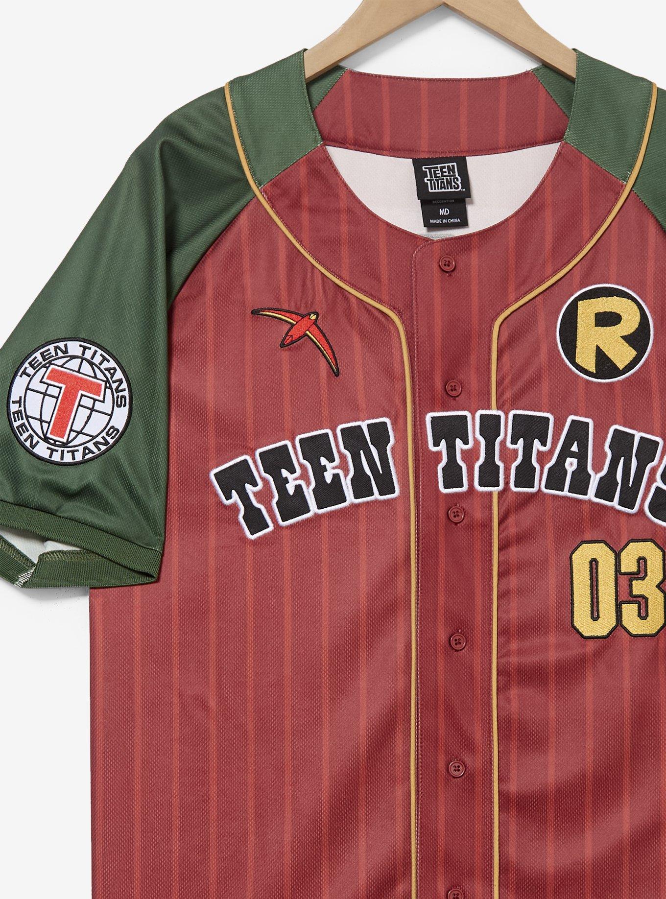 DC Comics Teen Titans Robin Striped Baseball Jersey - BoxLunch Exclusive, RED, alternate - view 3