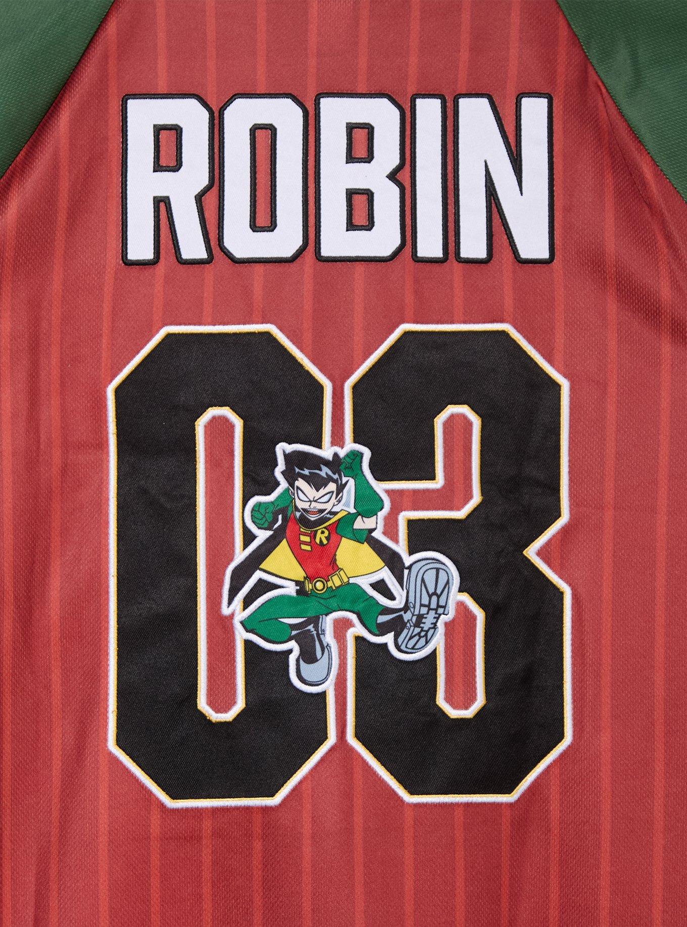 DC Comics Teen Titans Robin Striped Baseball Jersey - BoxLunch Exclusive, RED, alternate - view 4