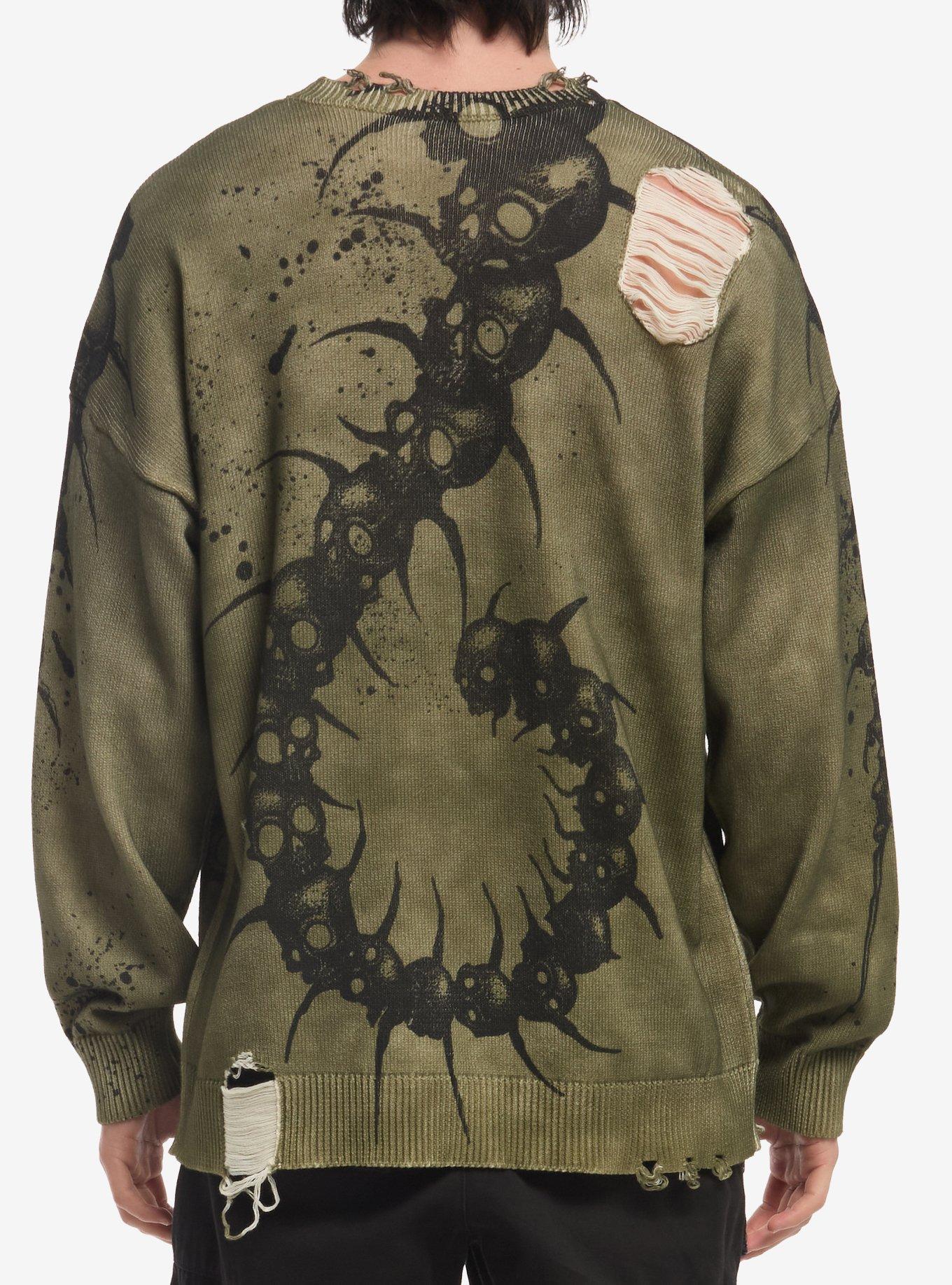 Centipede Skull Destructed Sweater, , hi-res
