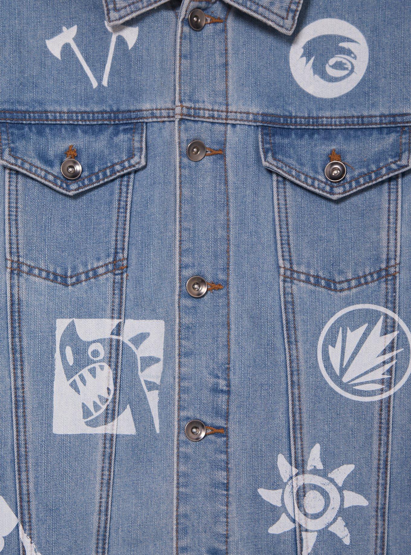 DreamWorks How to Train Your Dragon Allover Print Denim Jacket, MEDIUM WASH, alternate - view 3