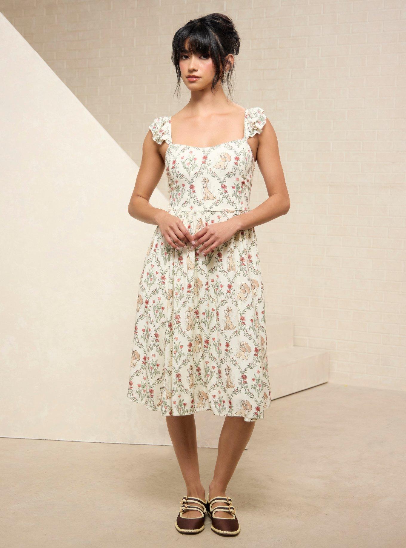 Disney Lady & The Tramp Floral Ruffle Tank Dress, , hi-res