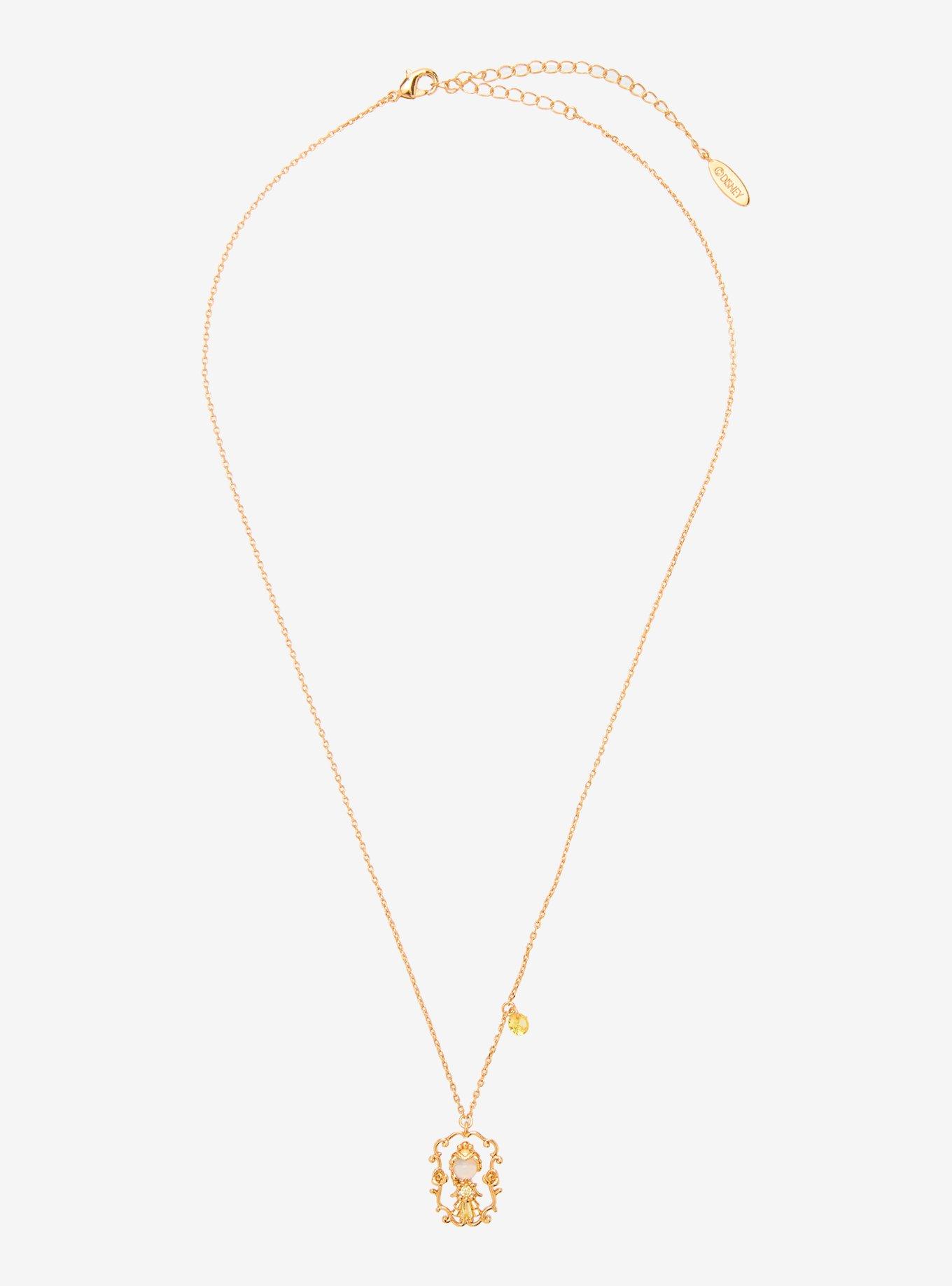 Girls Crew Disney Beauty and The Beast Belle Portrait Necklace - BoxLunch Exclusive, , hi-res