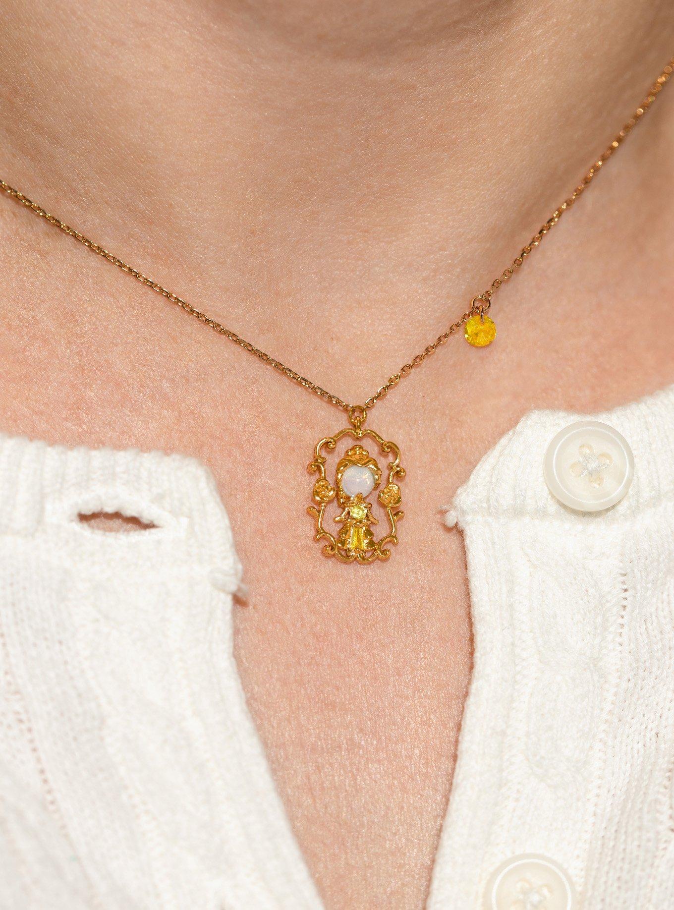 Girls Crew Disney Beauty and The Beast Belle Portrait Necklace - BoxLunch Exclusive, , alternate