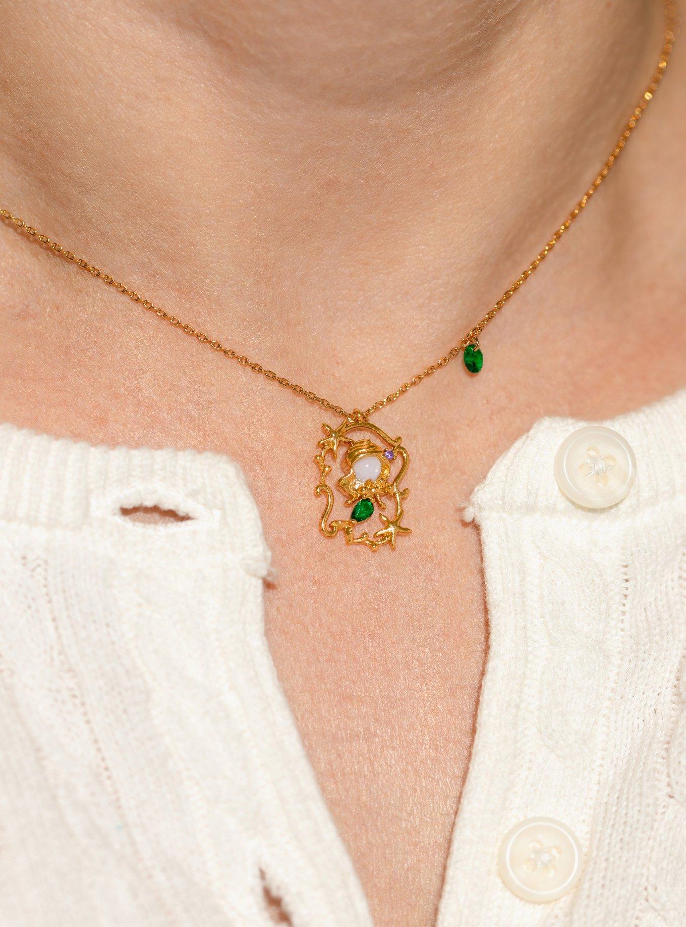 Girls Crew Disney The Little Mermaid Ariel Portrait Necklace - BoxLunch Exclusive, , alternate