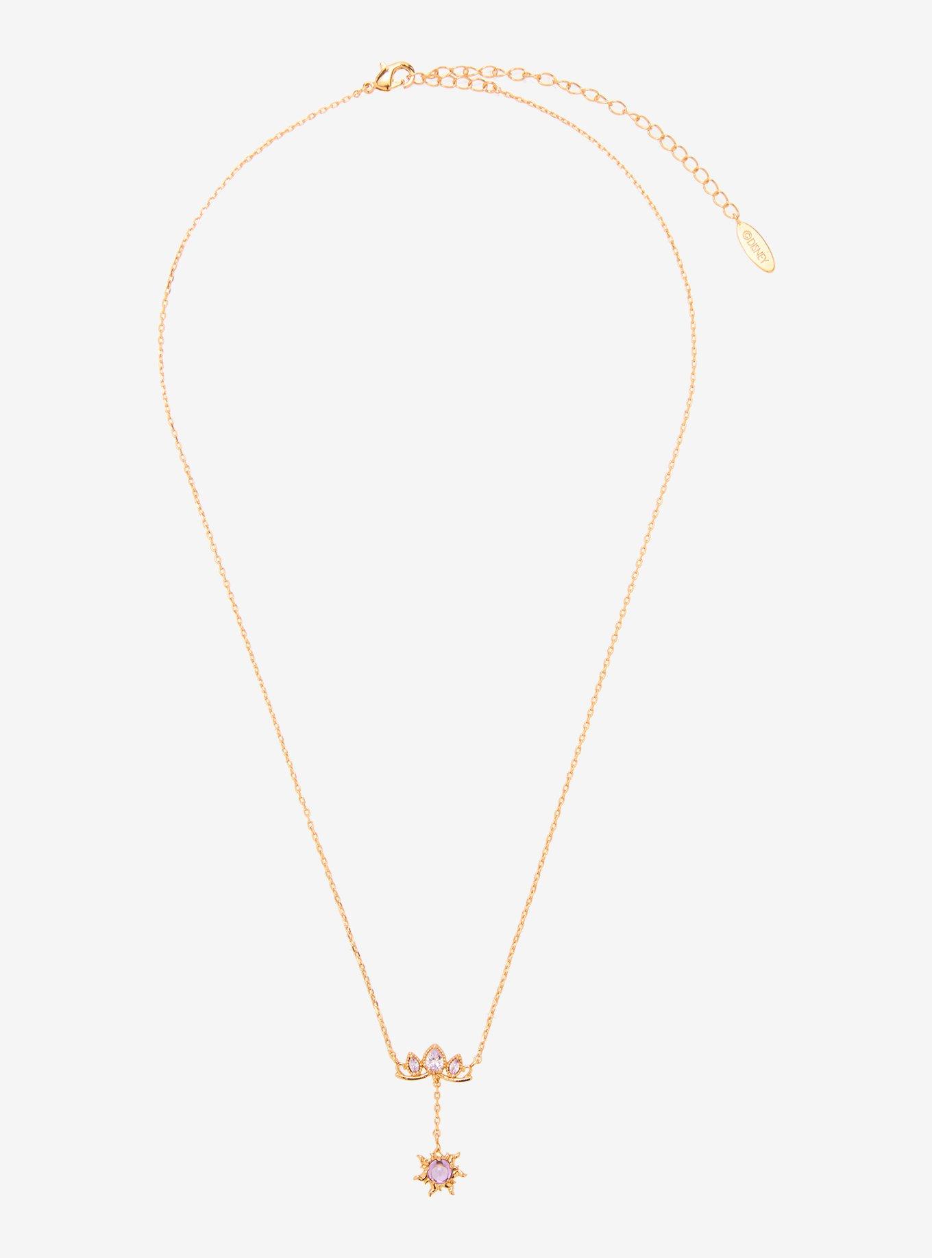 Girls Crew Disney Tangled Rapunzel's Crown Drop Charm Necklace - BoxLunch Exclusive, , hi-res