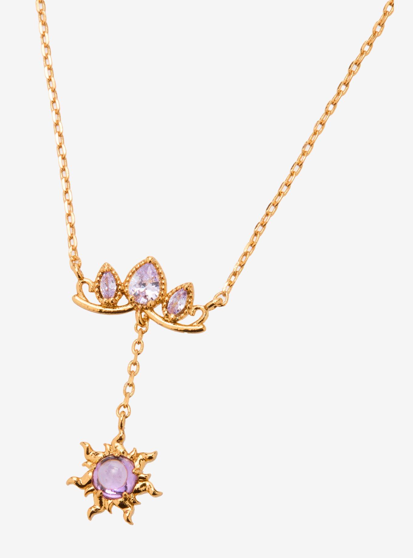 Girls Crew Disney Tangled Rapunzel's Crown Drop Charm Necklace - BoxLunch Exclusive, , alternate