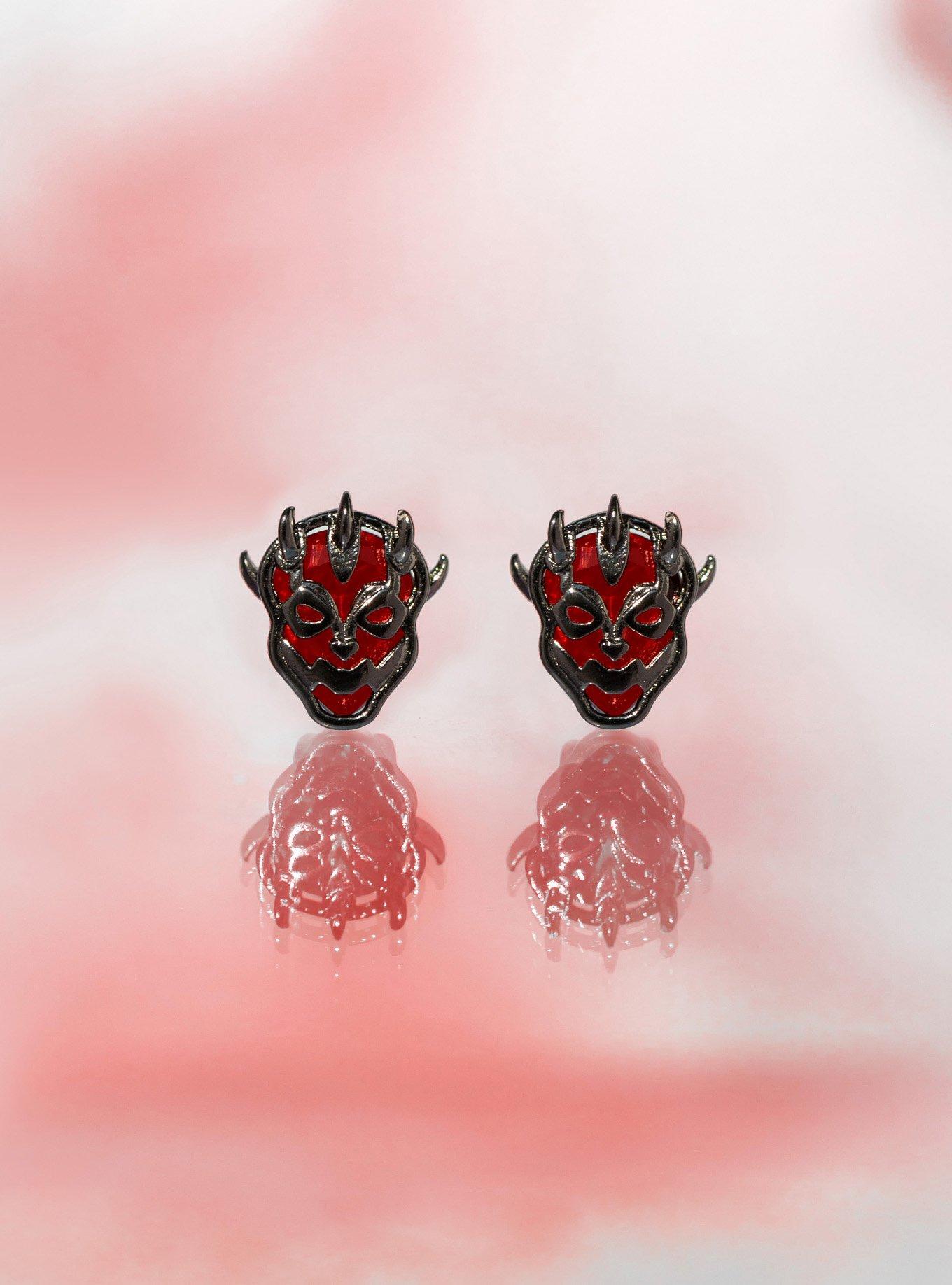 Girls Crew Star Wars Darth Maul Stud Earrings - BoxLunch Exclusive, , alternate