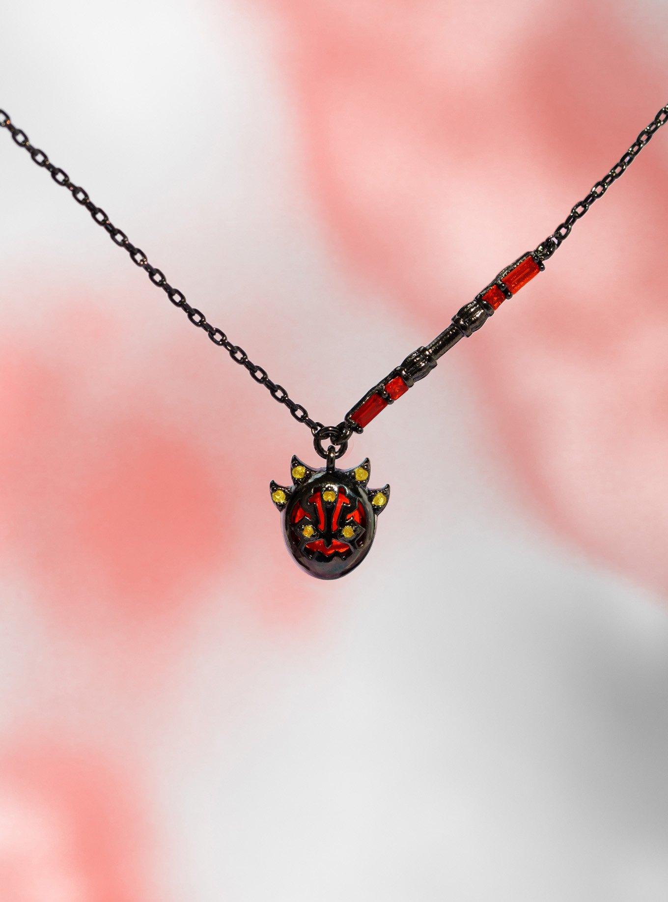 Girls Crew Star Wars Darth Maul Charm Necklace - BoxLunch Exclusive, , alternate