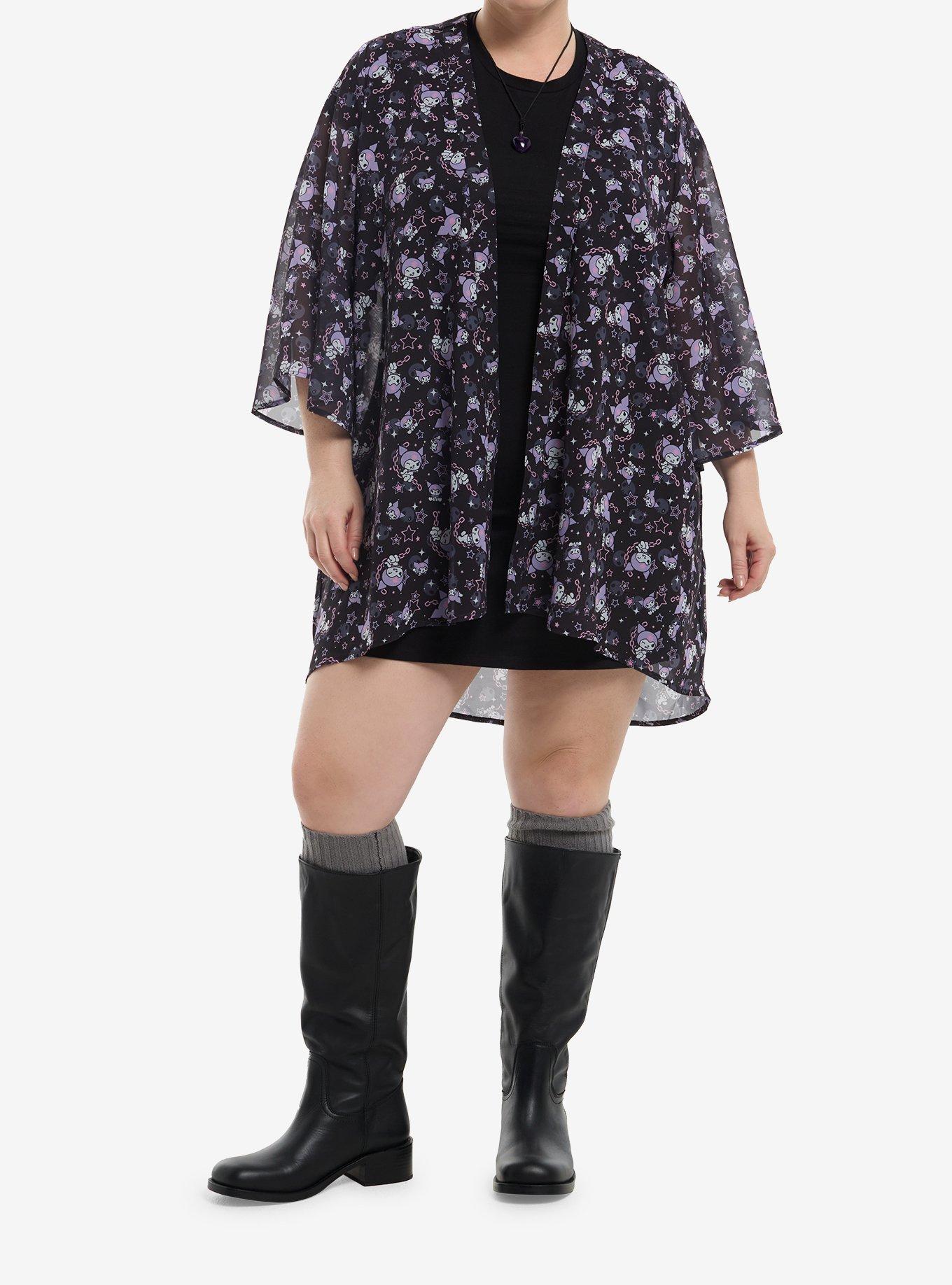 Kuromi Stars Girls Duster Plus Size, , hi-res
