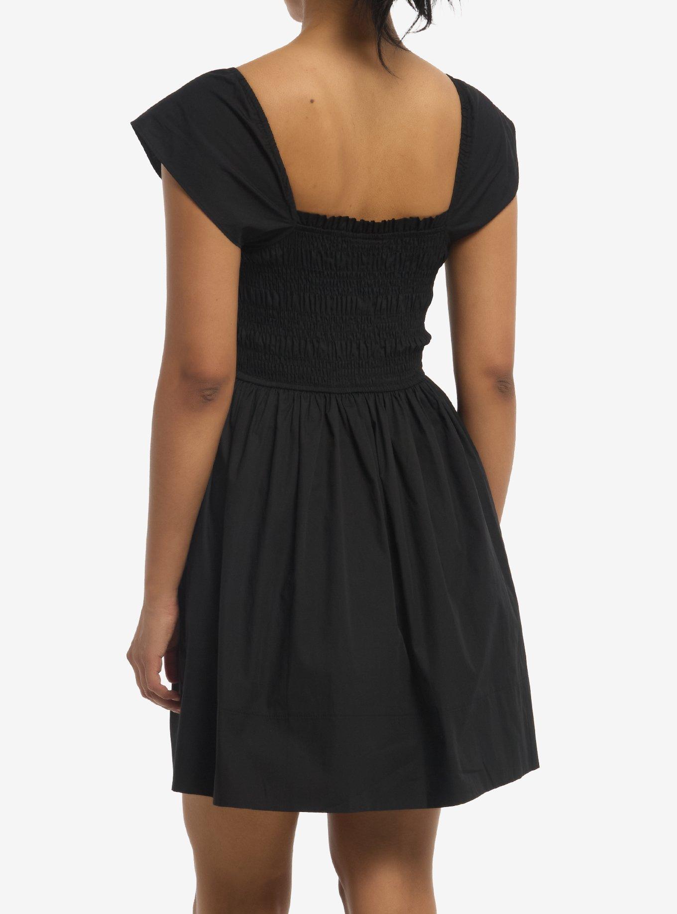 Black Smock Mini Dress, , hi-res