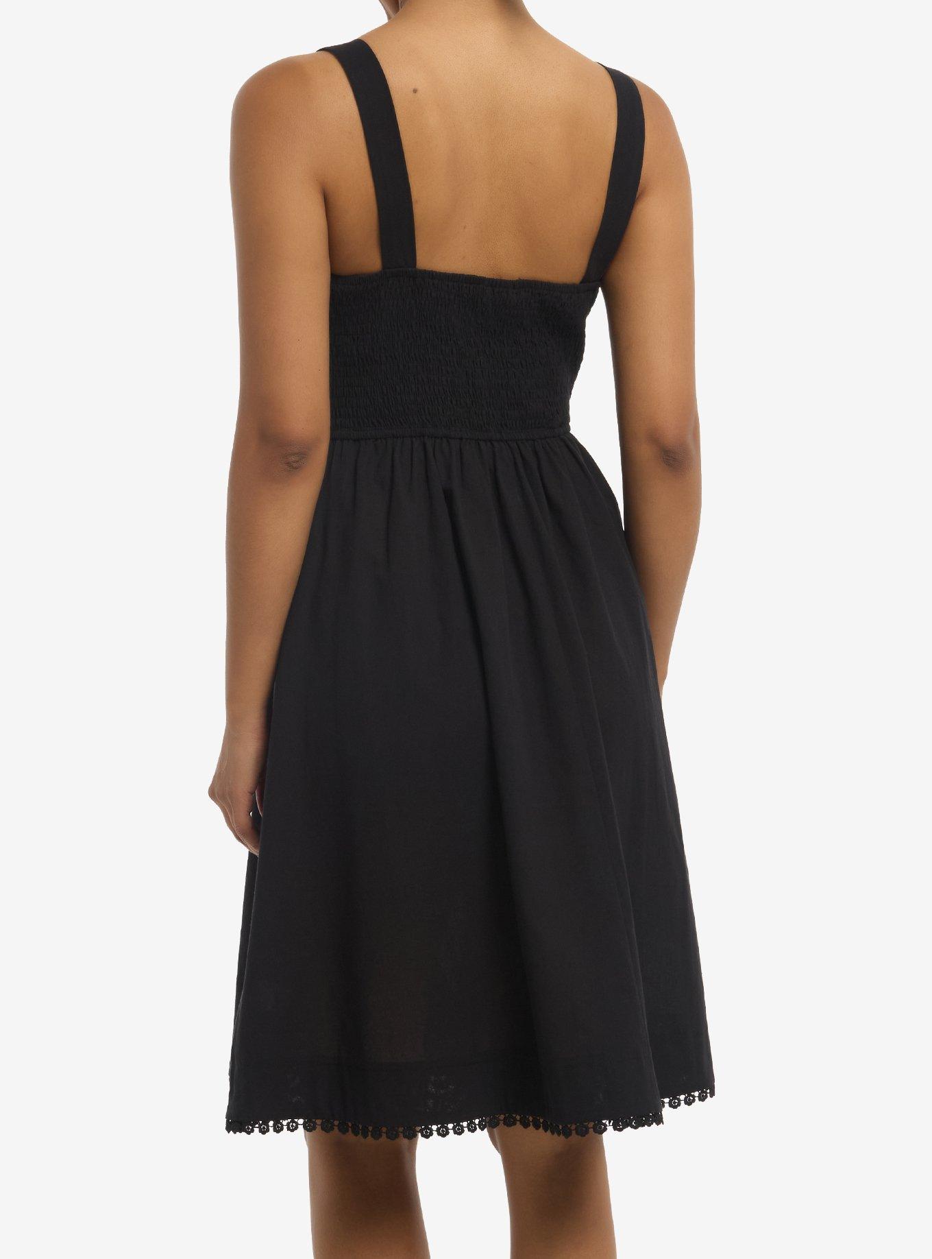 Black Ruched Tank Dress, , hi-res