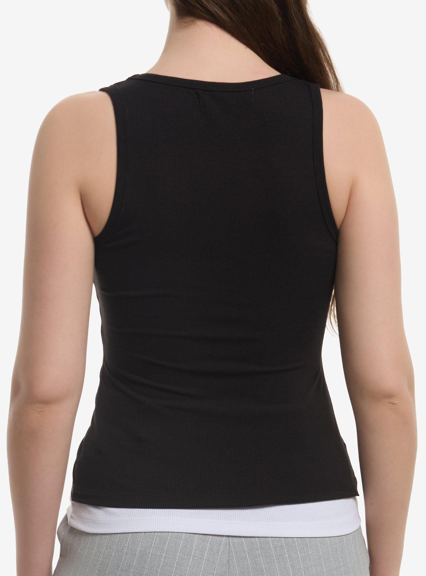 Black & White Layered Girls Tank Top, MULTI, alternate