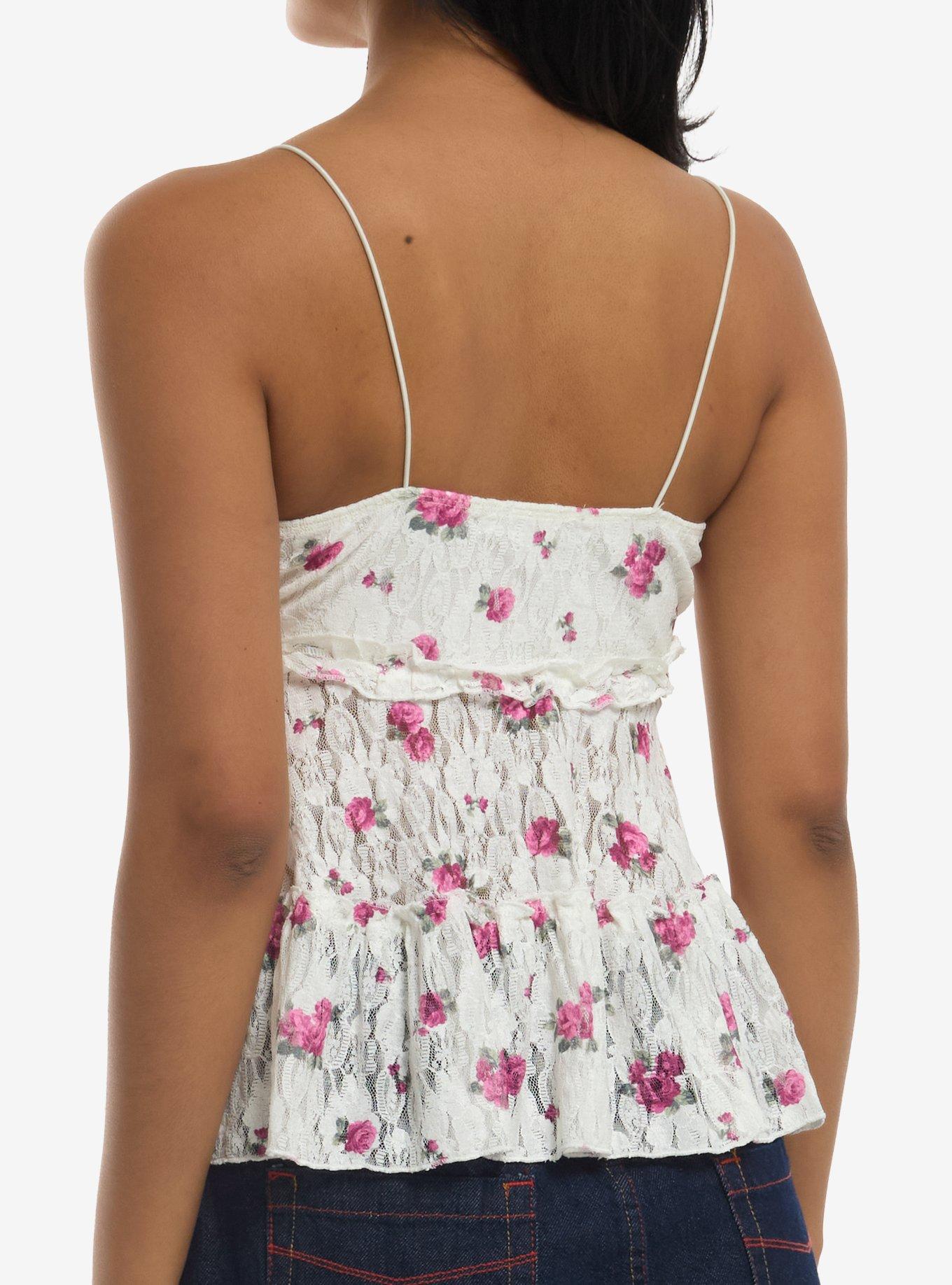 Cream & Floral Lace Cami, MULTI, alternate