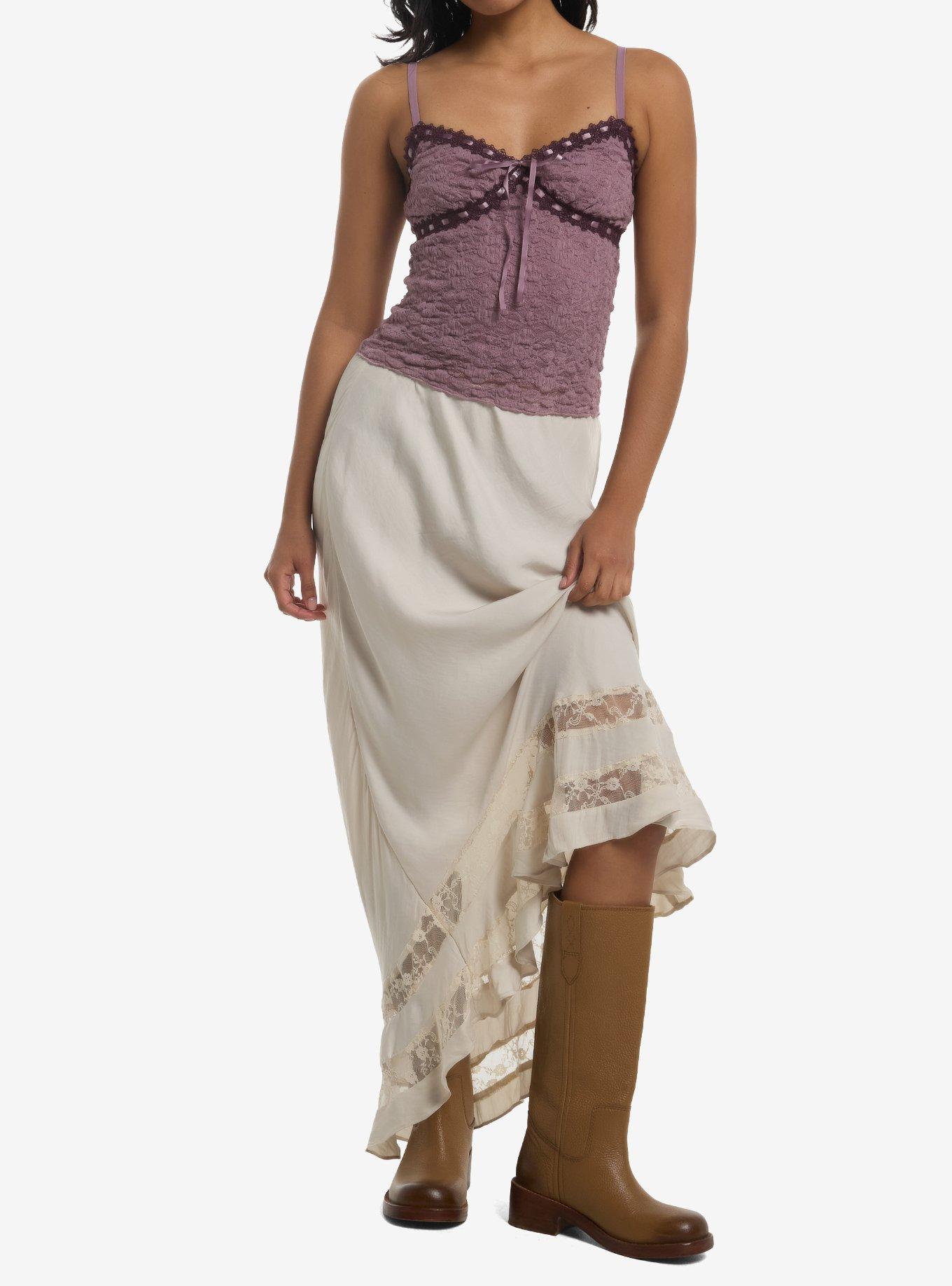 Lavender Lace & Ribbon Cami, , hi-res