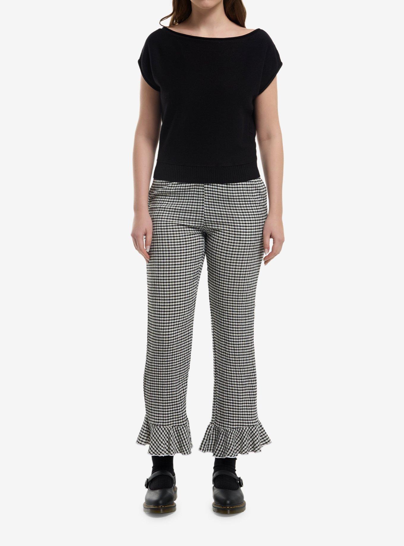 Black Boatneck Girls Top, , hi-res