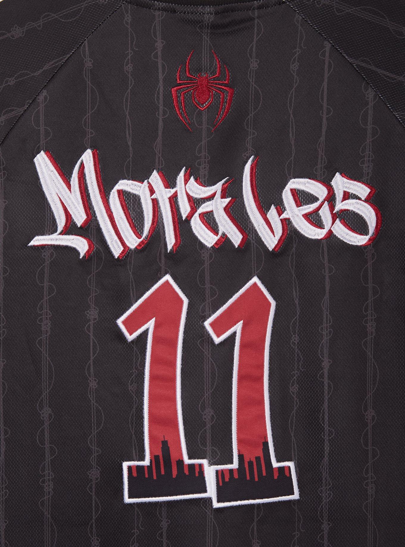 Marvel Spider-Man Miles Morales Batting Jersey - BoxLunch Exclusive, BLACK, alternate - view 4