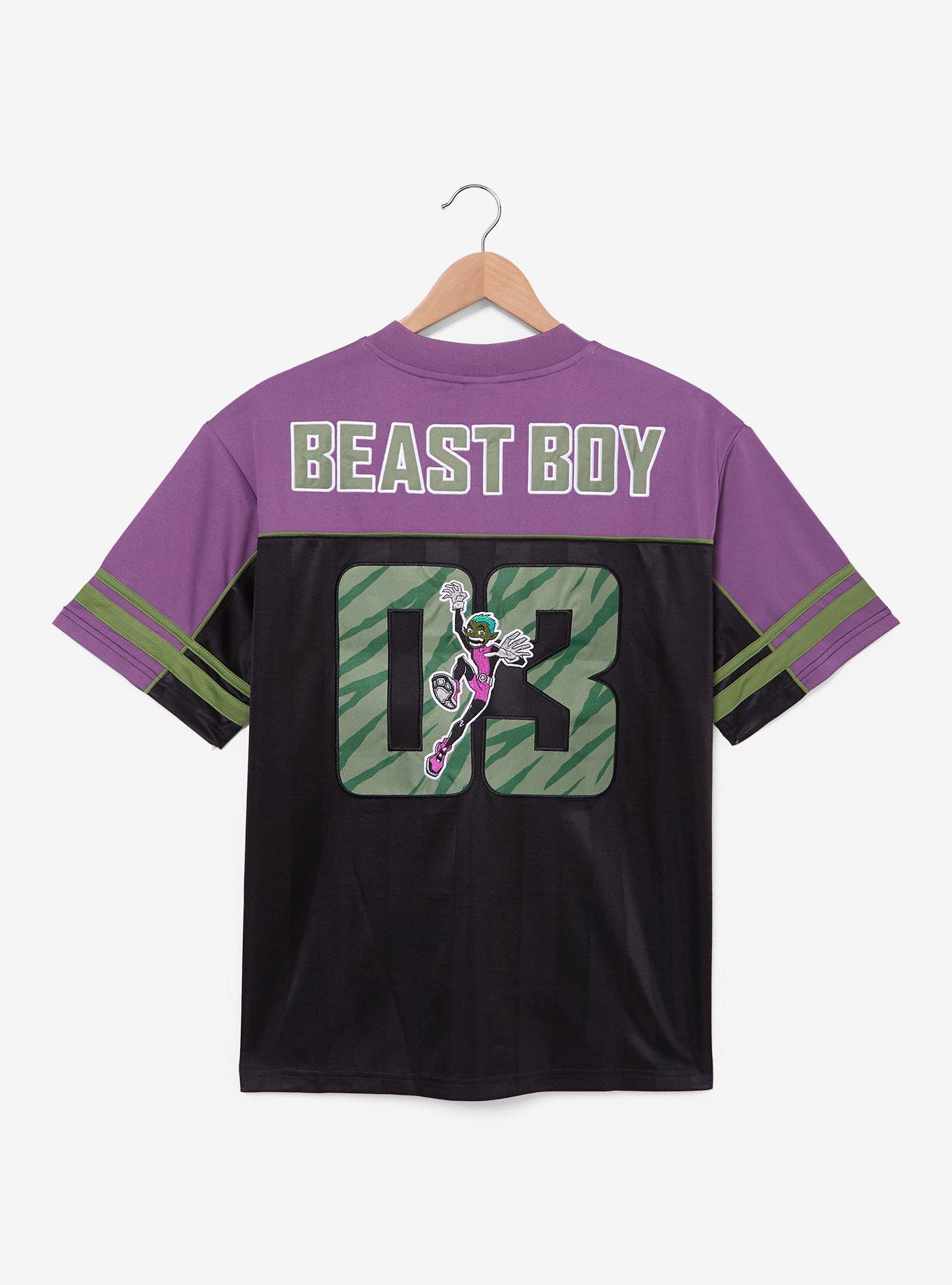 DC Comics Teen Titans Beast Boy Batting Jersey - BoxLunch Exclusive, BLACK, alternate - view 4
