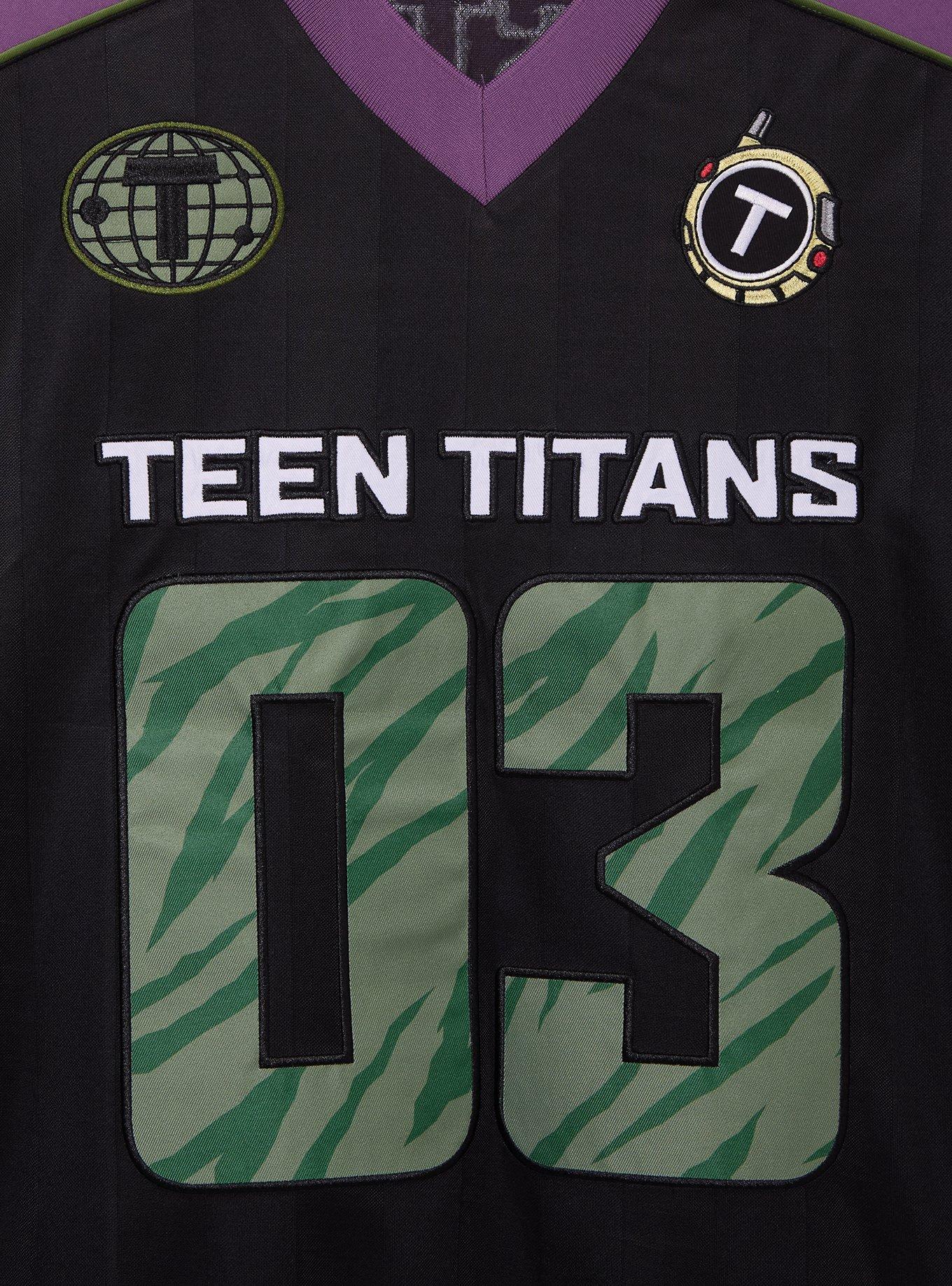 DC Comics Teen Titans Beast Boy Batting Jersey - BoxLunch Exclusive, BLACK, alternate - view 5