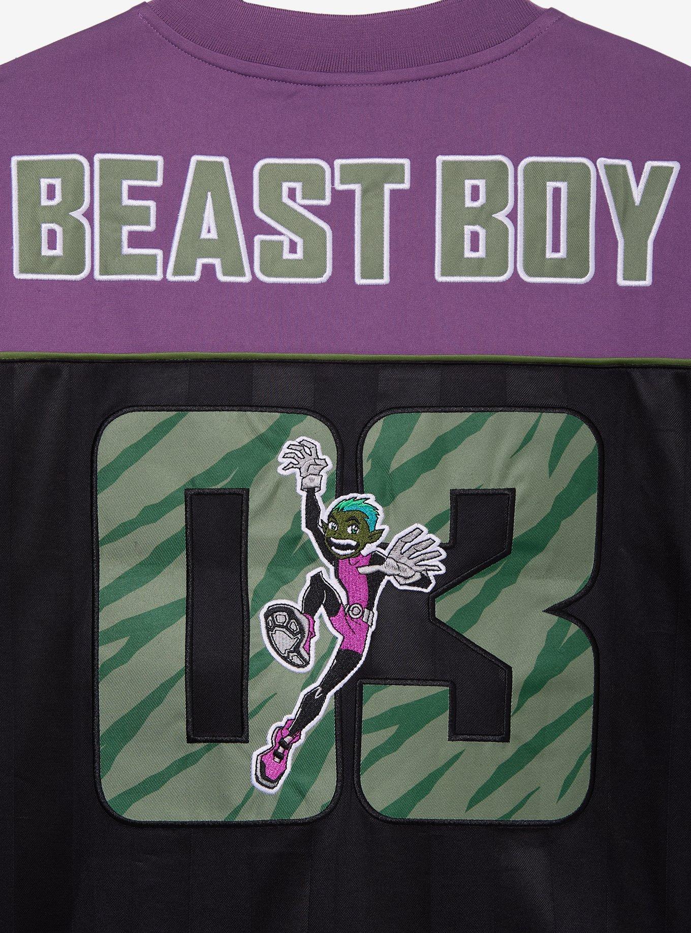 DC Comics Teen Titans Beast Boy Batting Jersey - BoxLunch Exclusive, BLACK, alternate - view 6