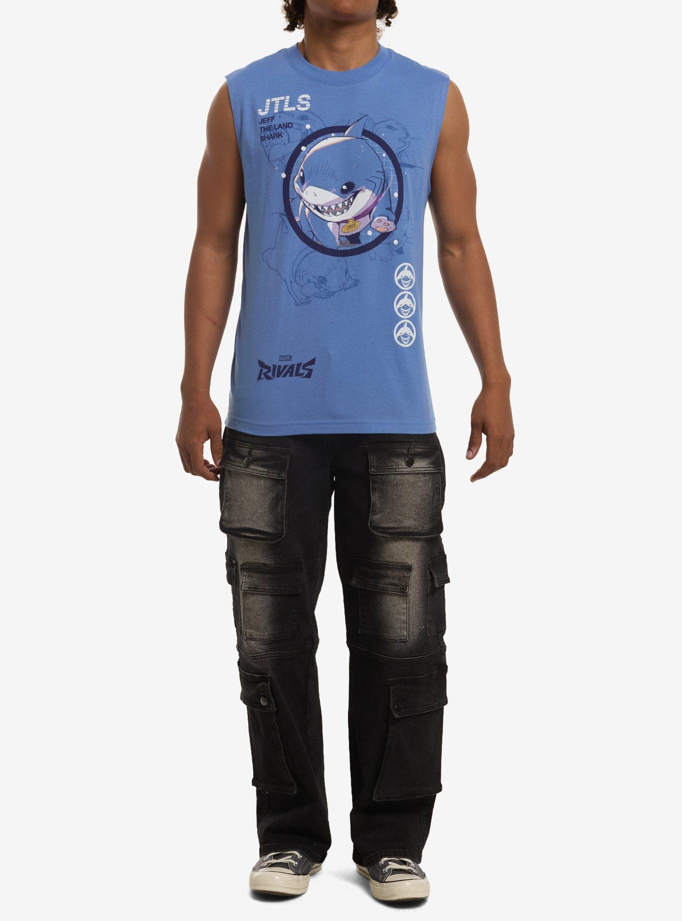 Marvel Rivals Jeff The Land Shark Muscle Tank Top, BLACK, alternate