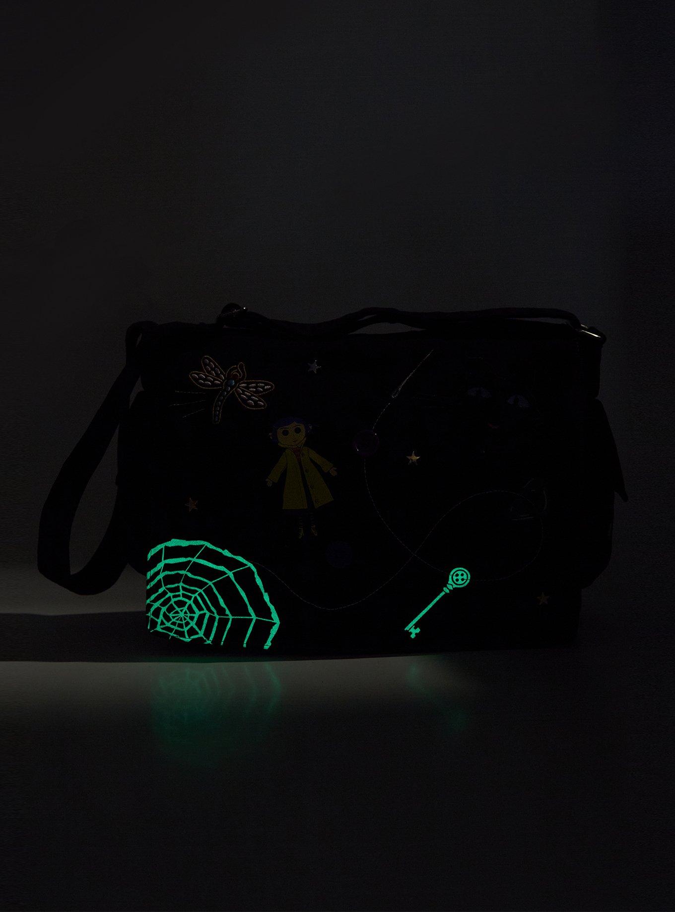 Coraline Icons Glow-In-The-Dark Messenger Bag, , hi-res
