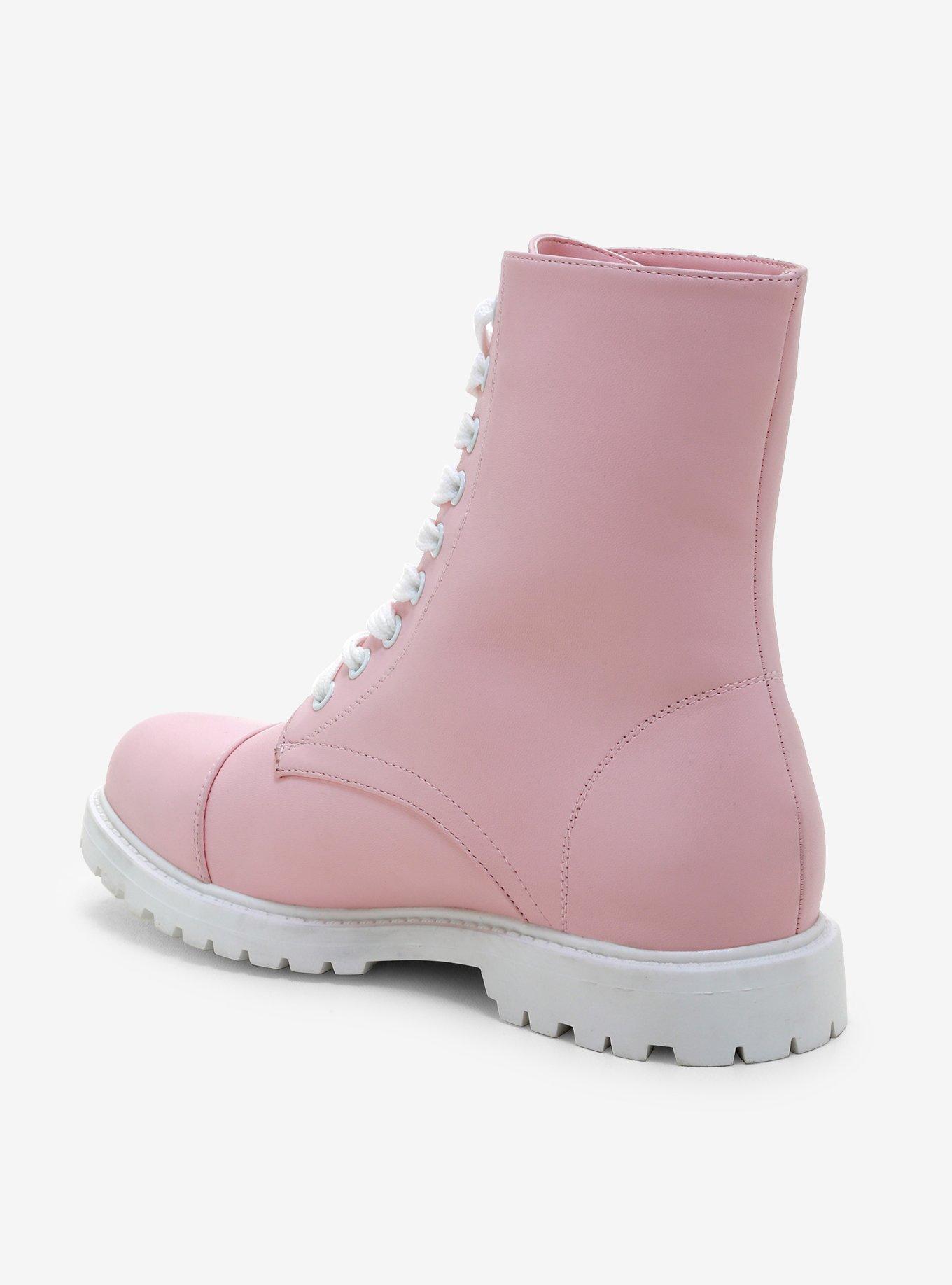 Pastel Pink Combat Boots, , hi-res