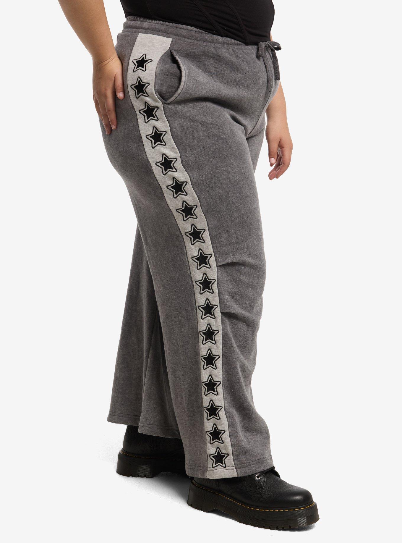 Grey Star Stripe Wide Leg Lounge Pants Plus Size, MULTI, alternate - view 3