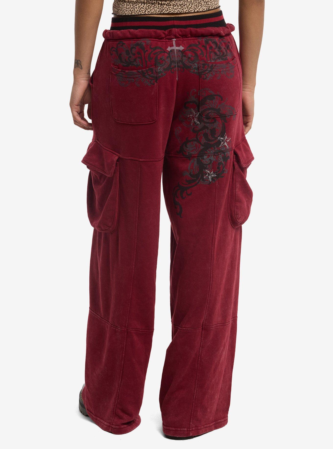 Social Collision Cross Filigree Cargo Lounge Pants, , hi-res