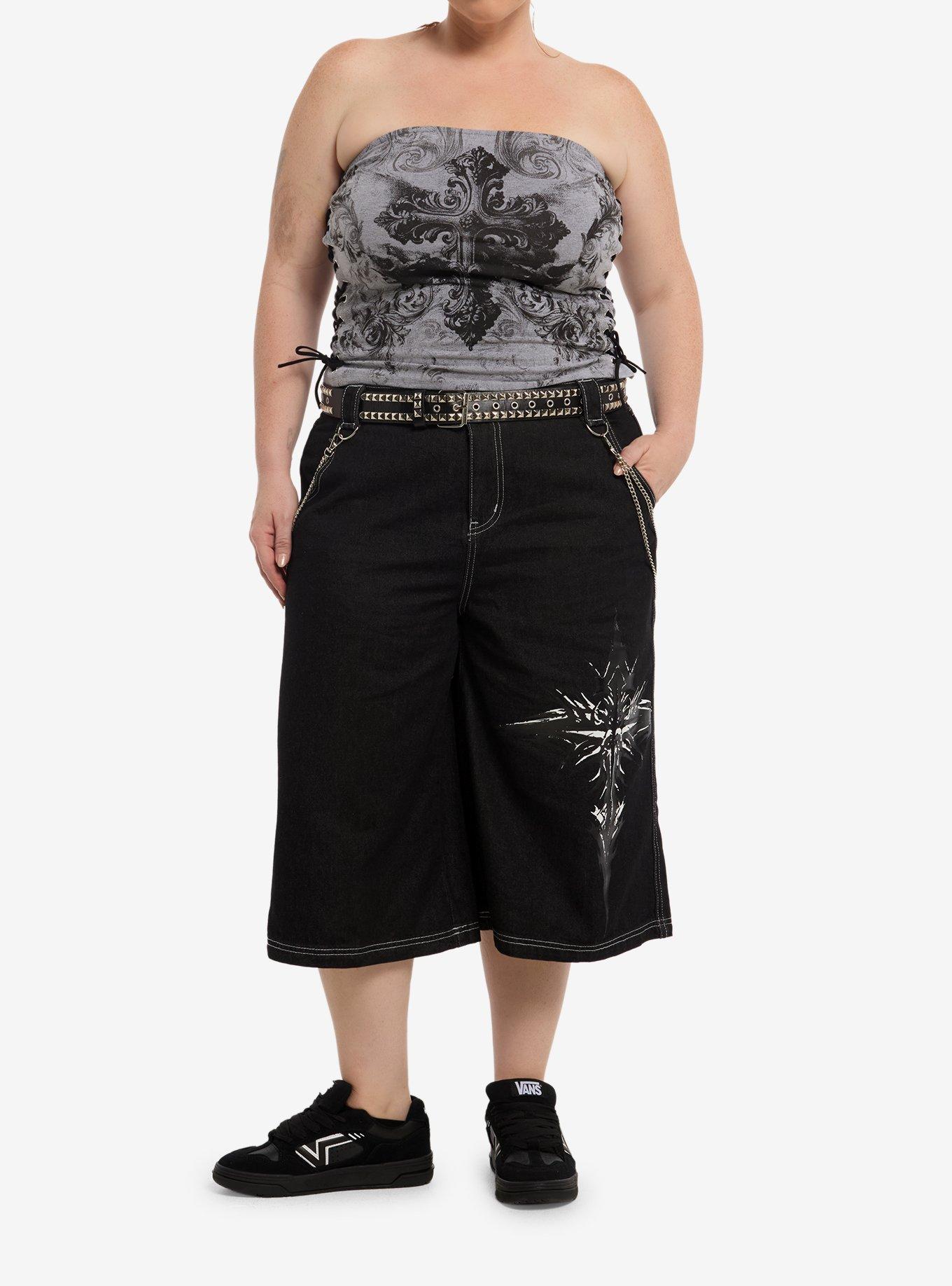 Social Collision Filigree Cross Girls Tube Top Plus Size, , hi-res