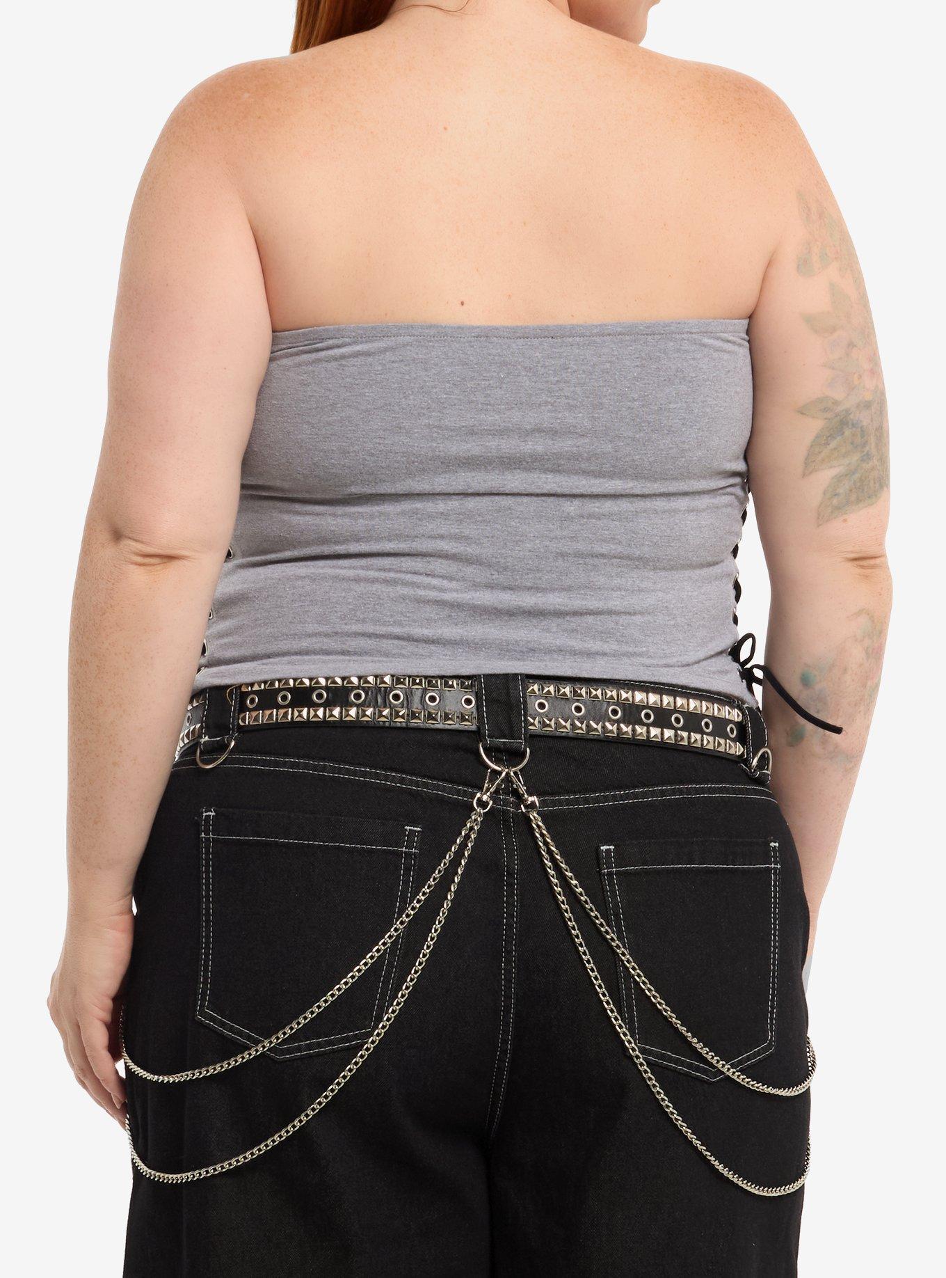 Social Collision Filigree Cross Girls Tube Top Plus Size, MULTI, alternate - view 3