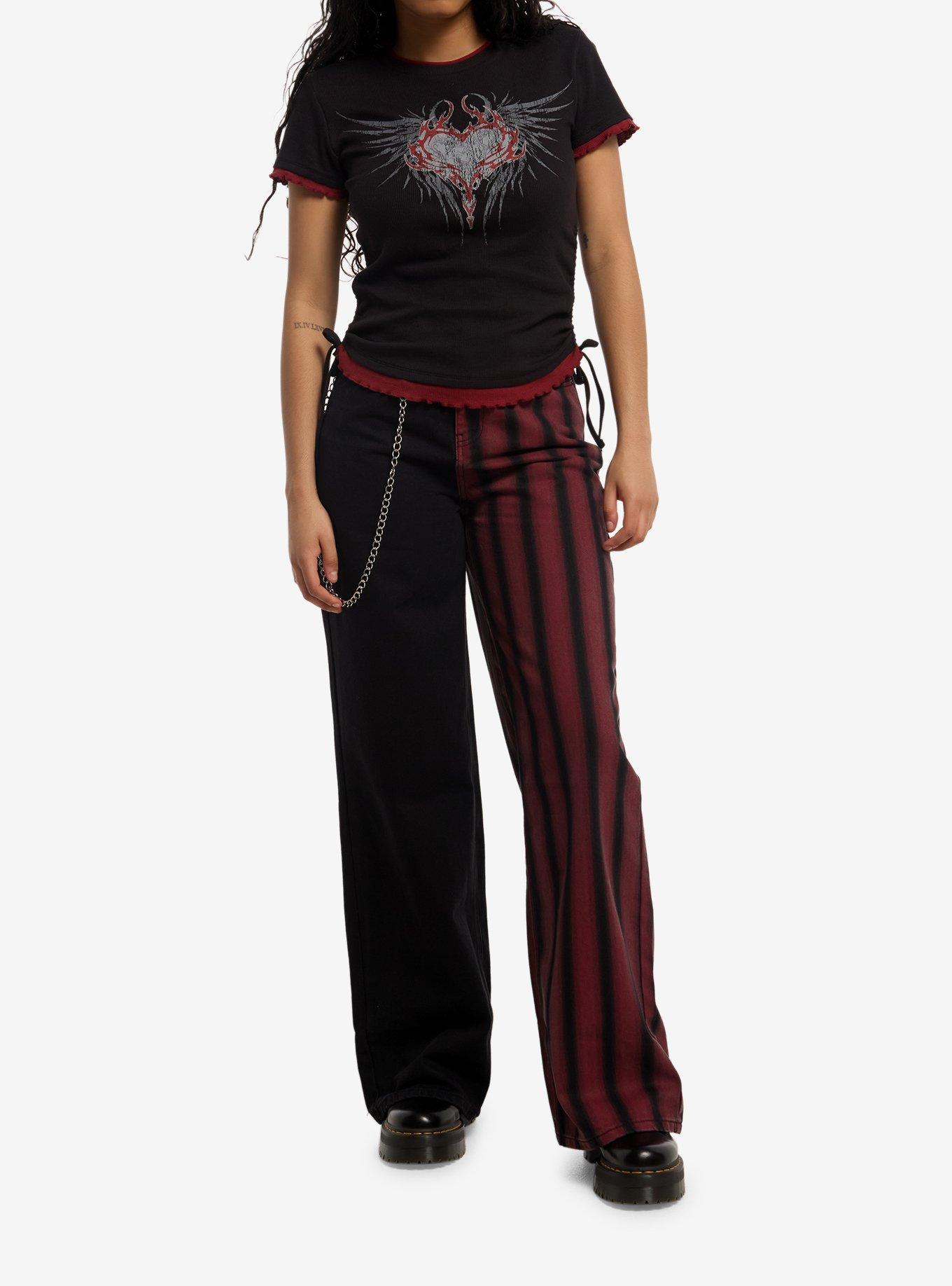 Social Collision Tribal Heart Wing Layered Girls Top, , hi-res