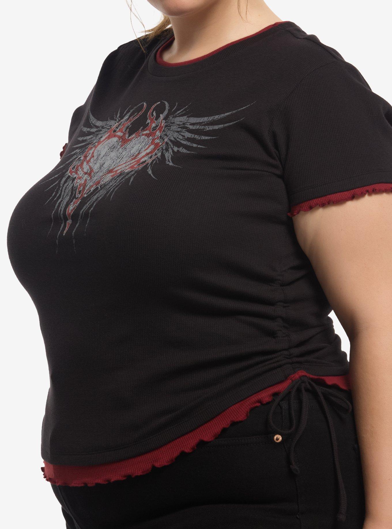 Social Collision Tribal Heart Wing Layered Girls Top Plus Size, MULTI, alternate - view 3