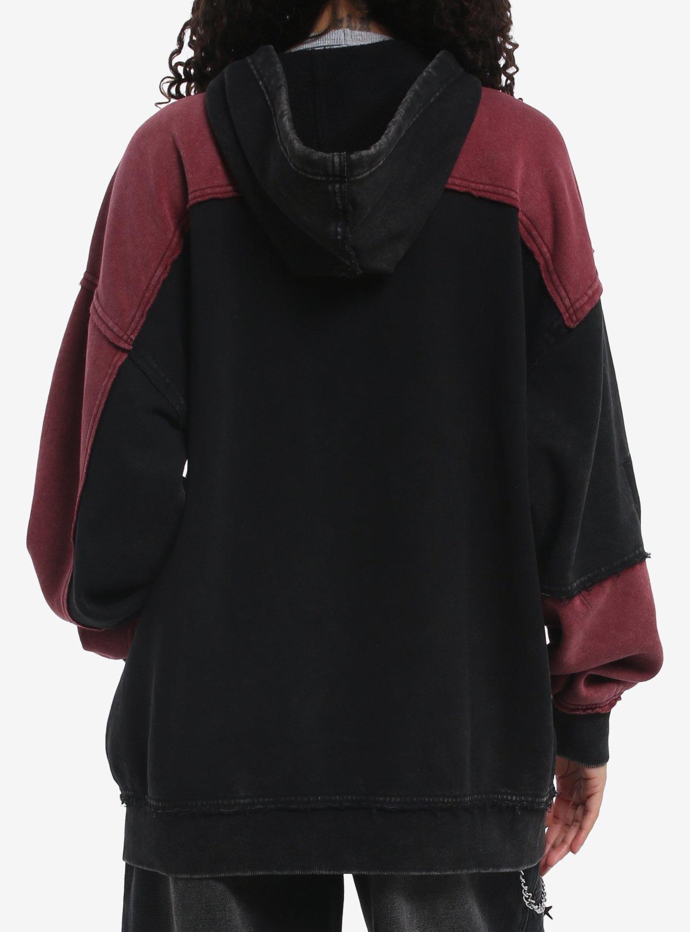 Social Collision Cyber Sigil Patchwork Stud Girls Hoodie, MULTI, alternate - view 3