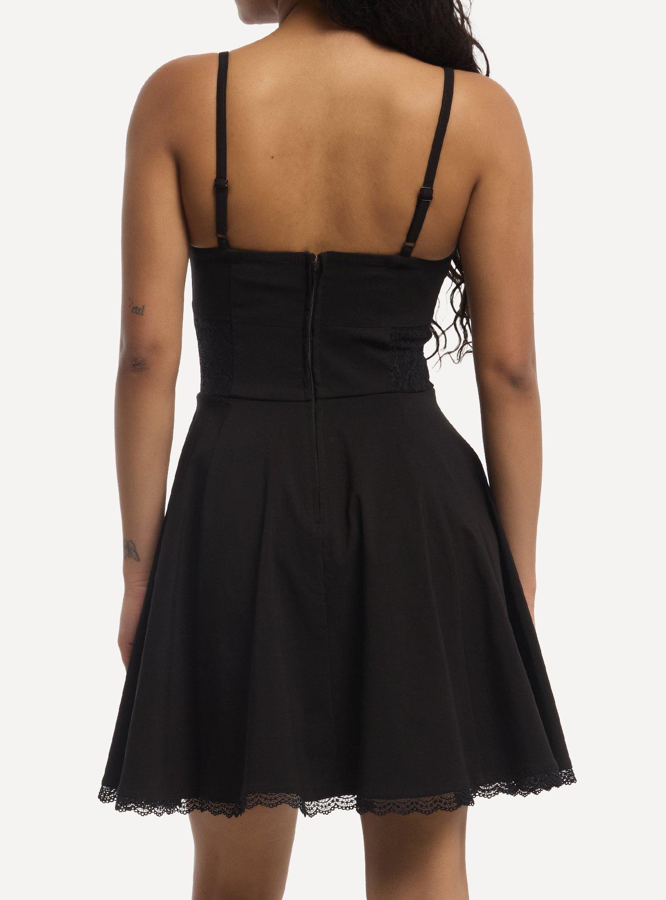 Social Collision Black Lace-Up Mini Dress, MULTI, alternate - view 3