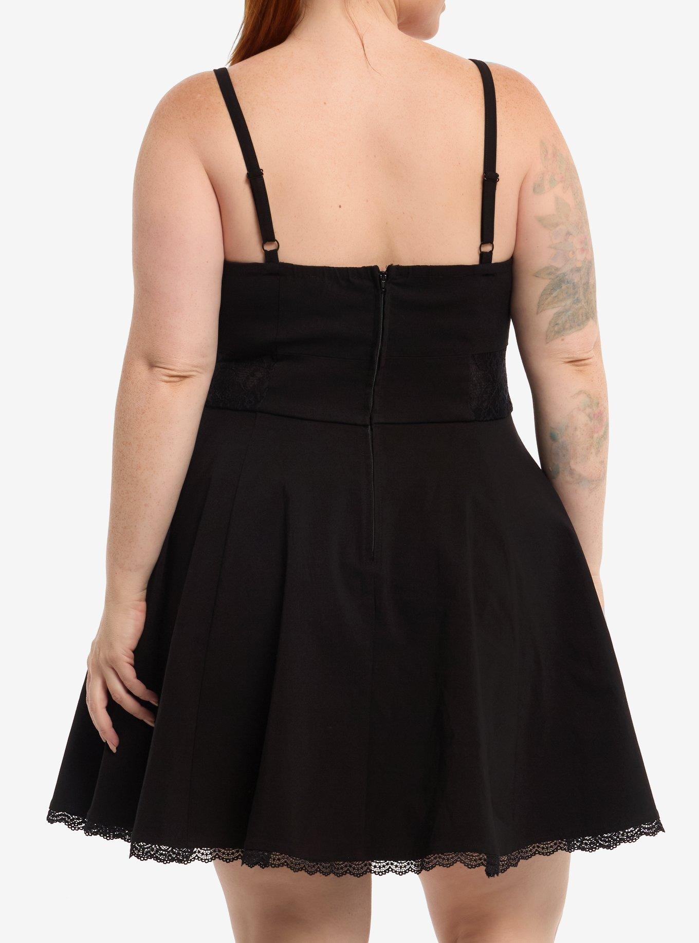 Social Collision Black Lace-Up Mini Dress Plus Size, MULTI, alternate - view 3