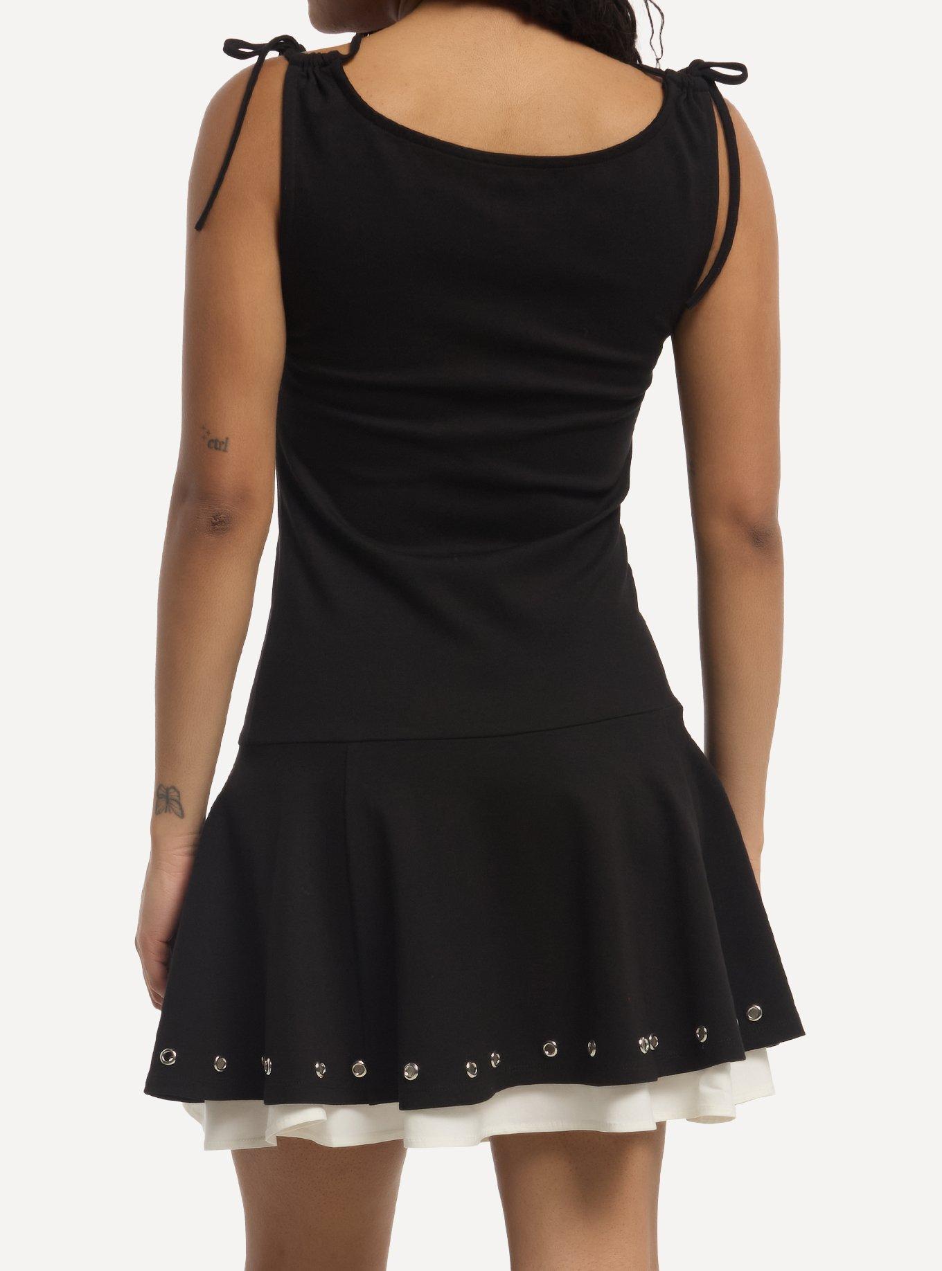 Social Collision Grommet Ruffle Tie Strap Dress, MULTI, alternate - view 3