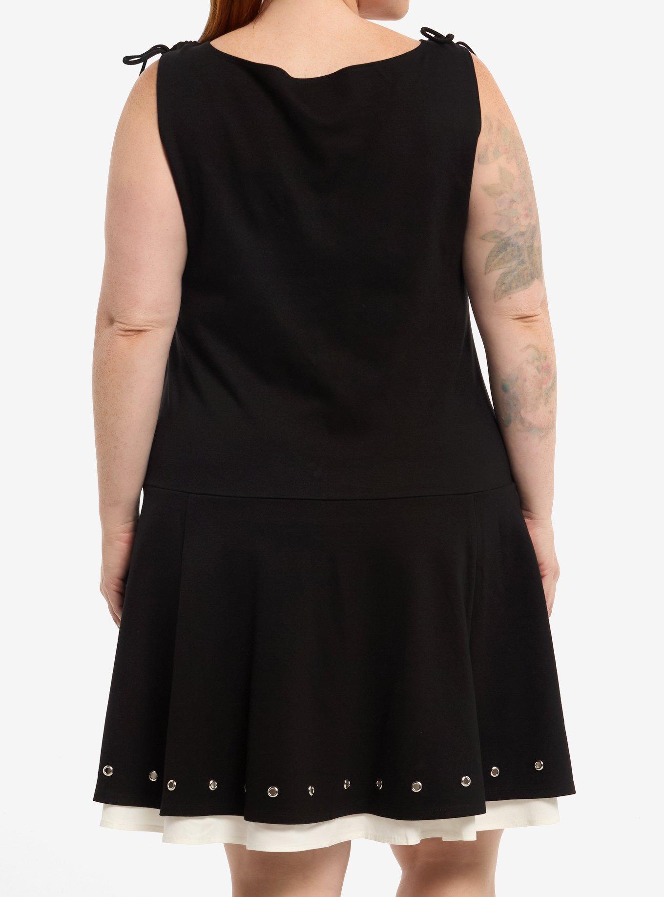 Social Collision Grommet Ruffle Tie Strap Dress Plus Size, MULTI, alternate - view 3
