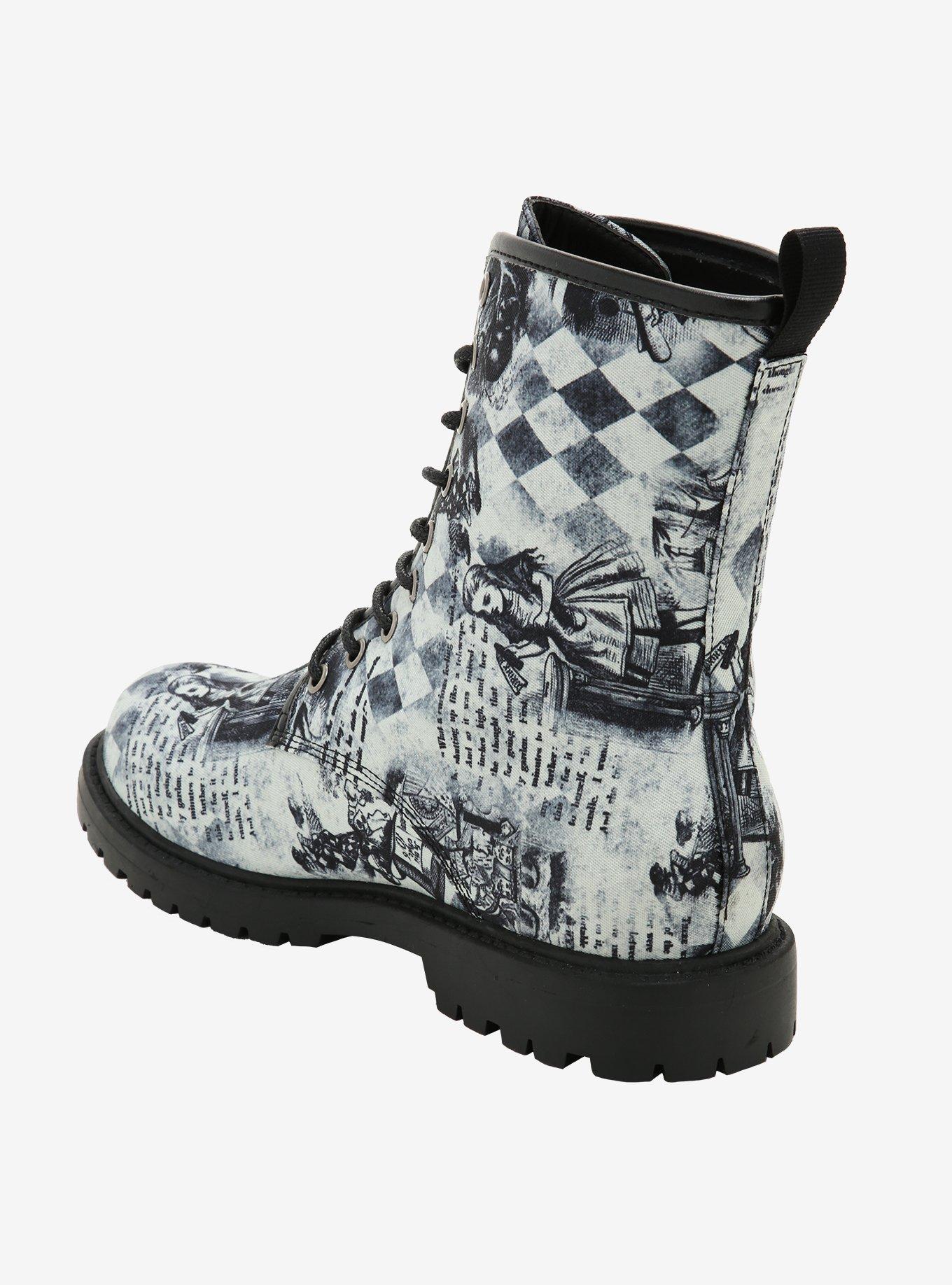 Adventures In Wonderland Combat Boots, , hi-res